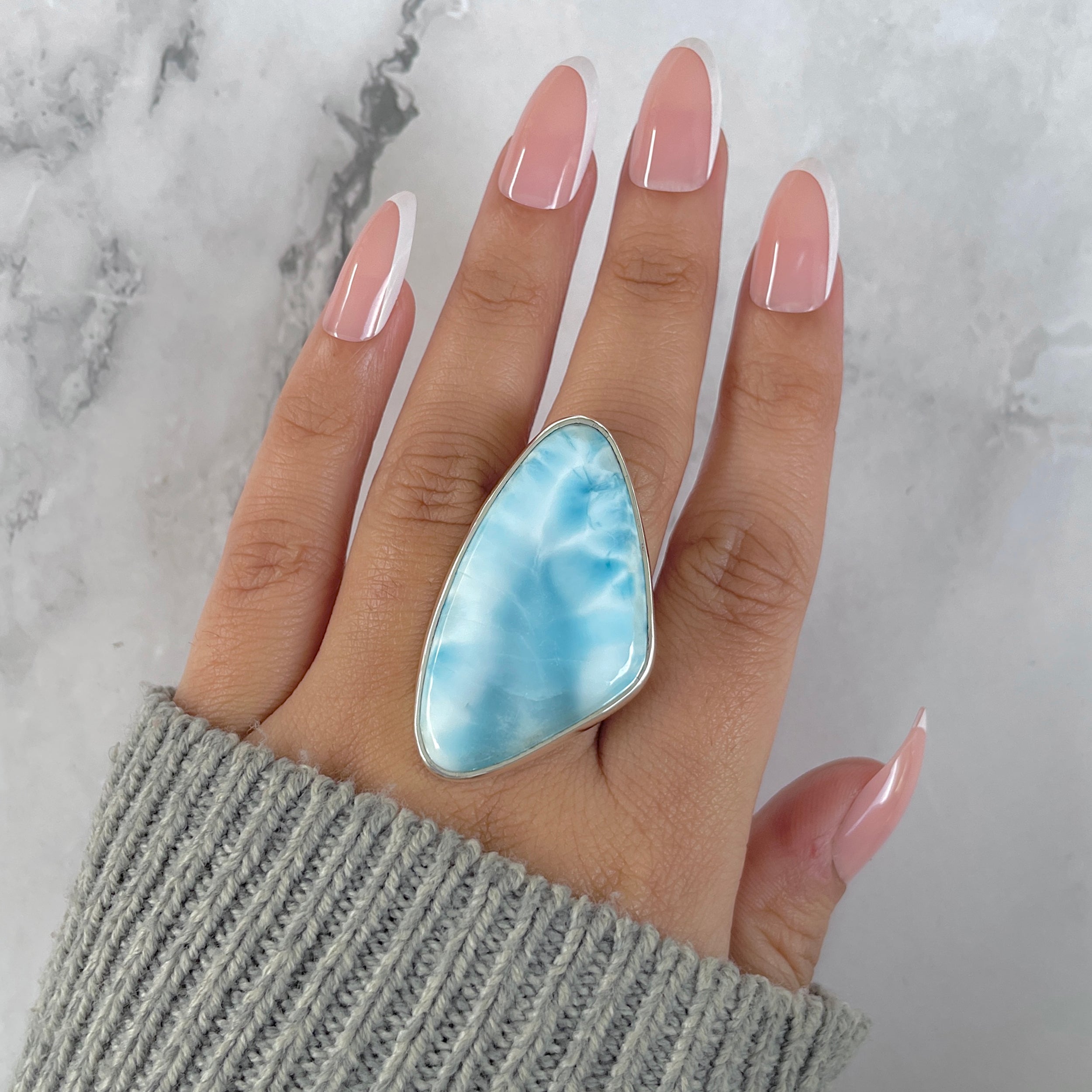 Larimar Adjustable Ring-(LAR-R-1432.)