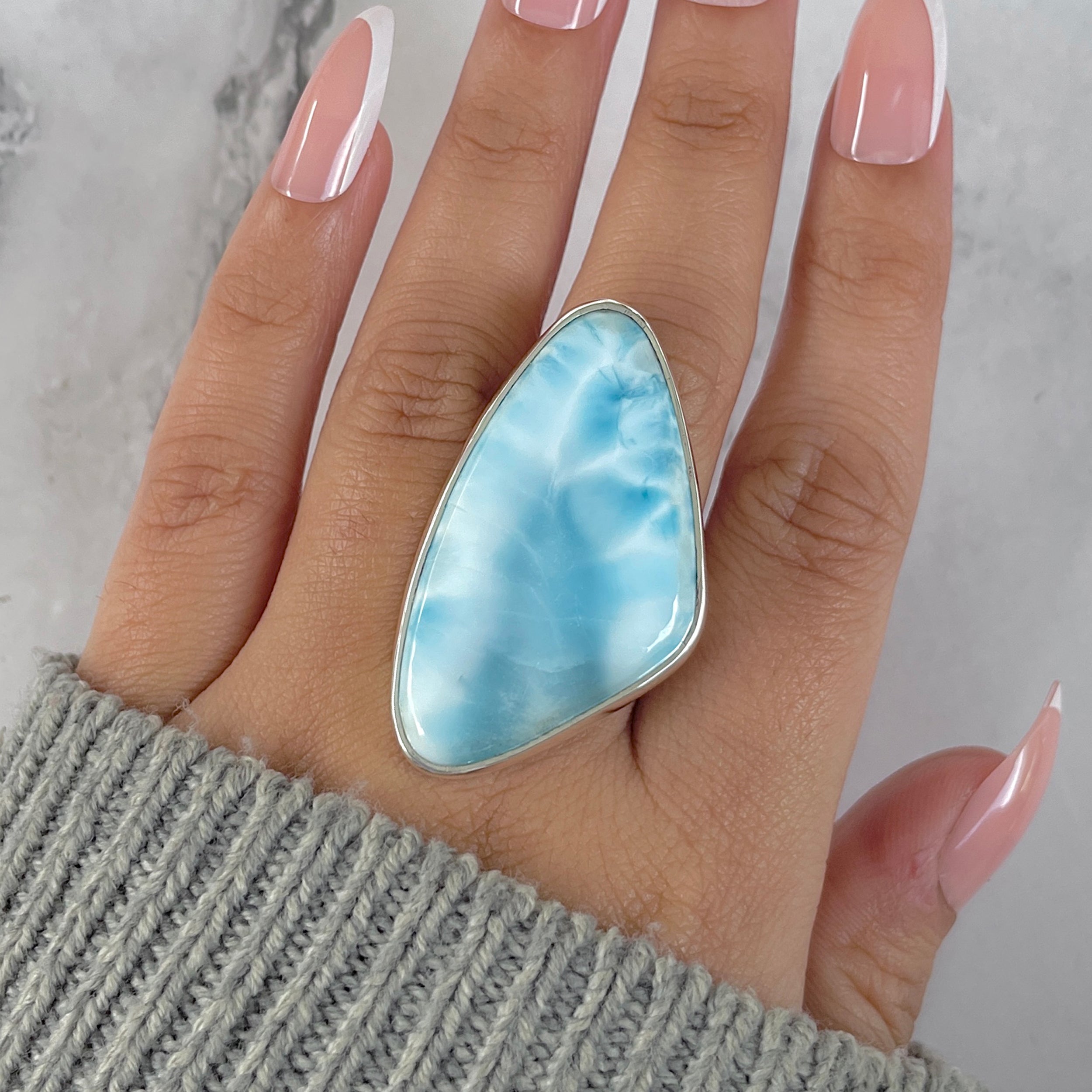 Larimar Adjustable Ring-(LAR-R-1432.)