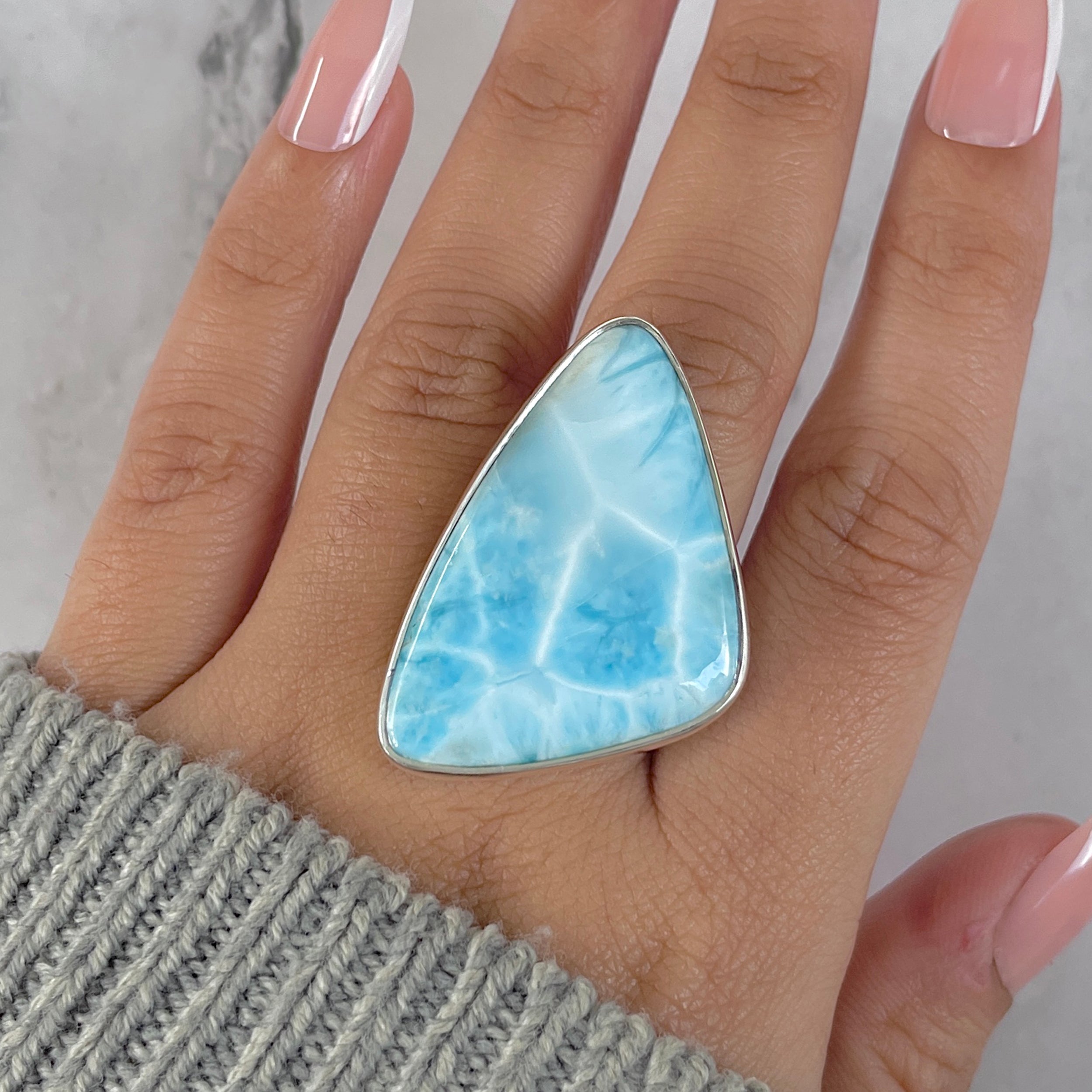 Larimar Adjustable Ring-(LAR-R-1433.)