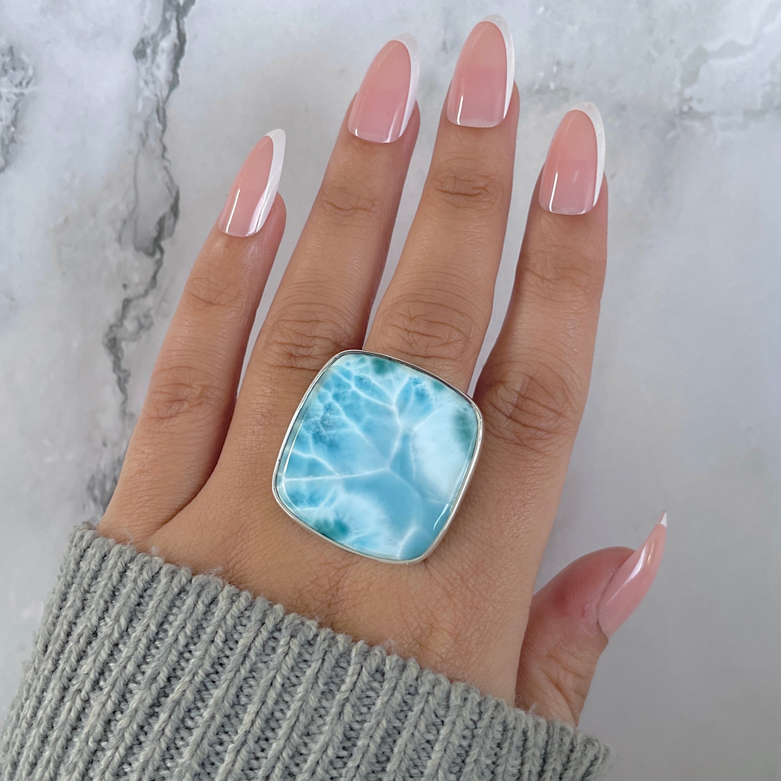 Larimar Adjustable Ring-(LAR-R-1434.)