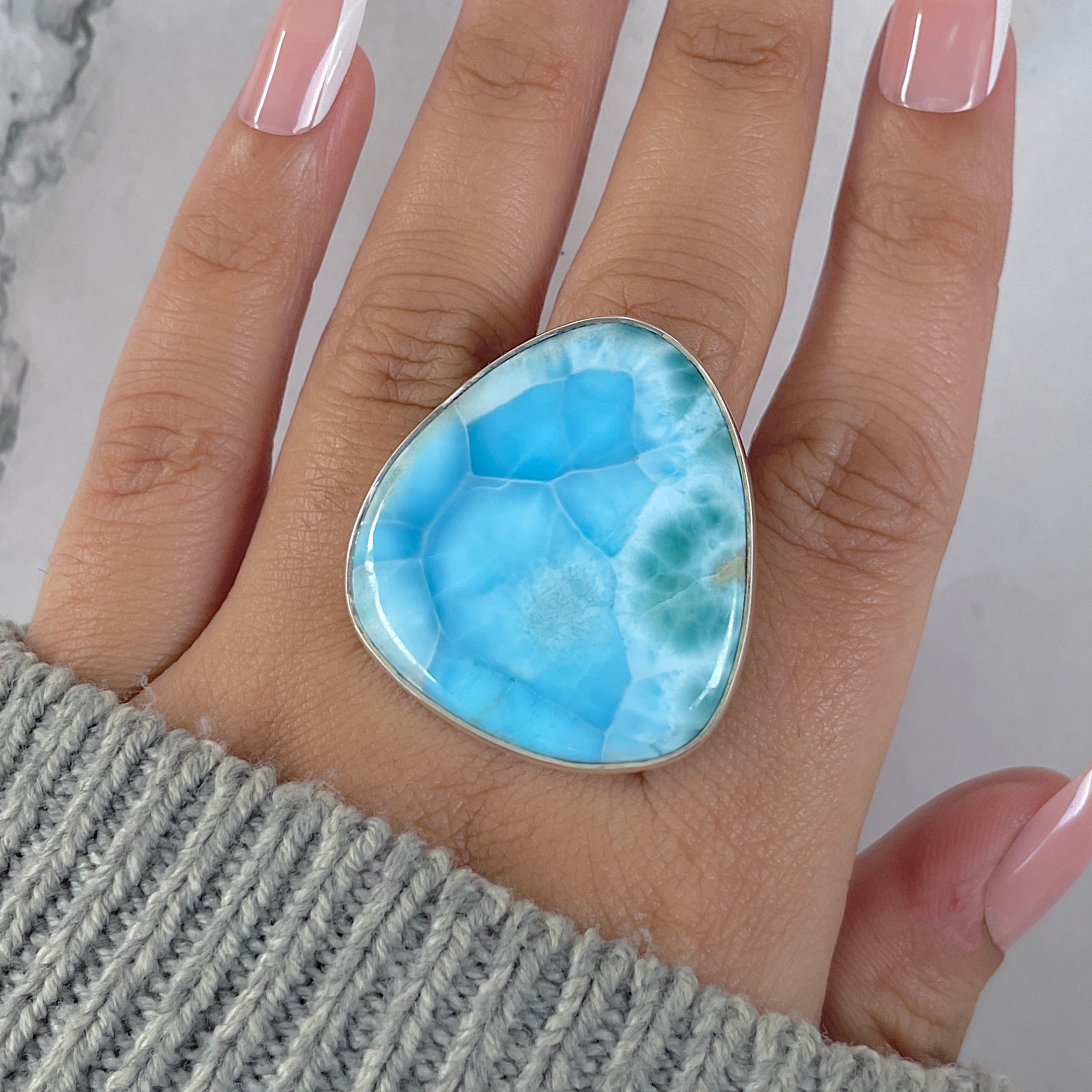 Larimar Adjustable Ring-(LAR-R-1435.)