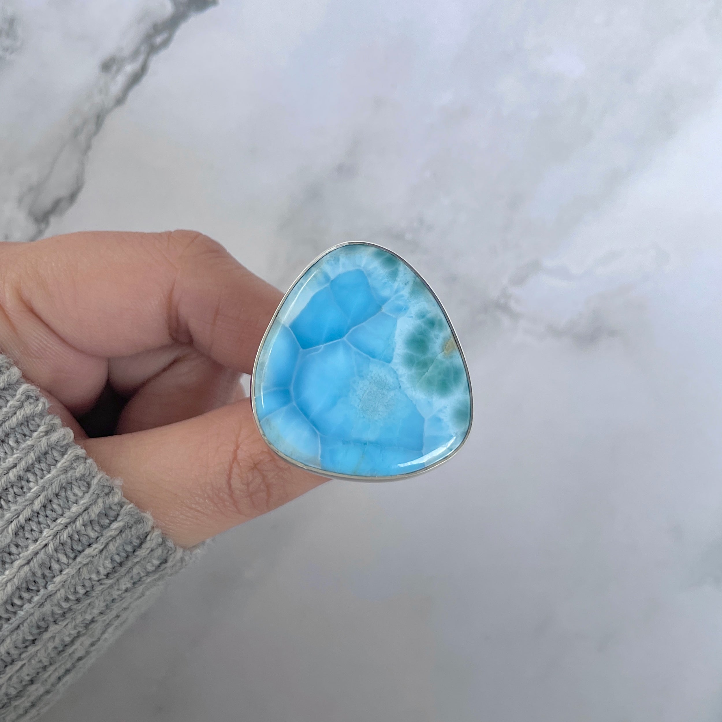 Larimar Adjustable Ring-(LAR-R-1435.)