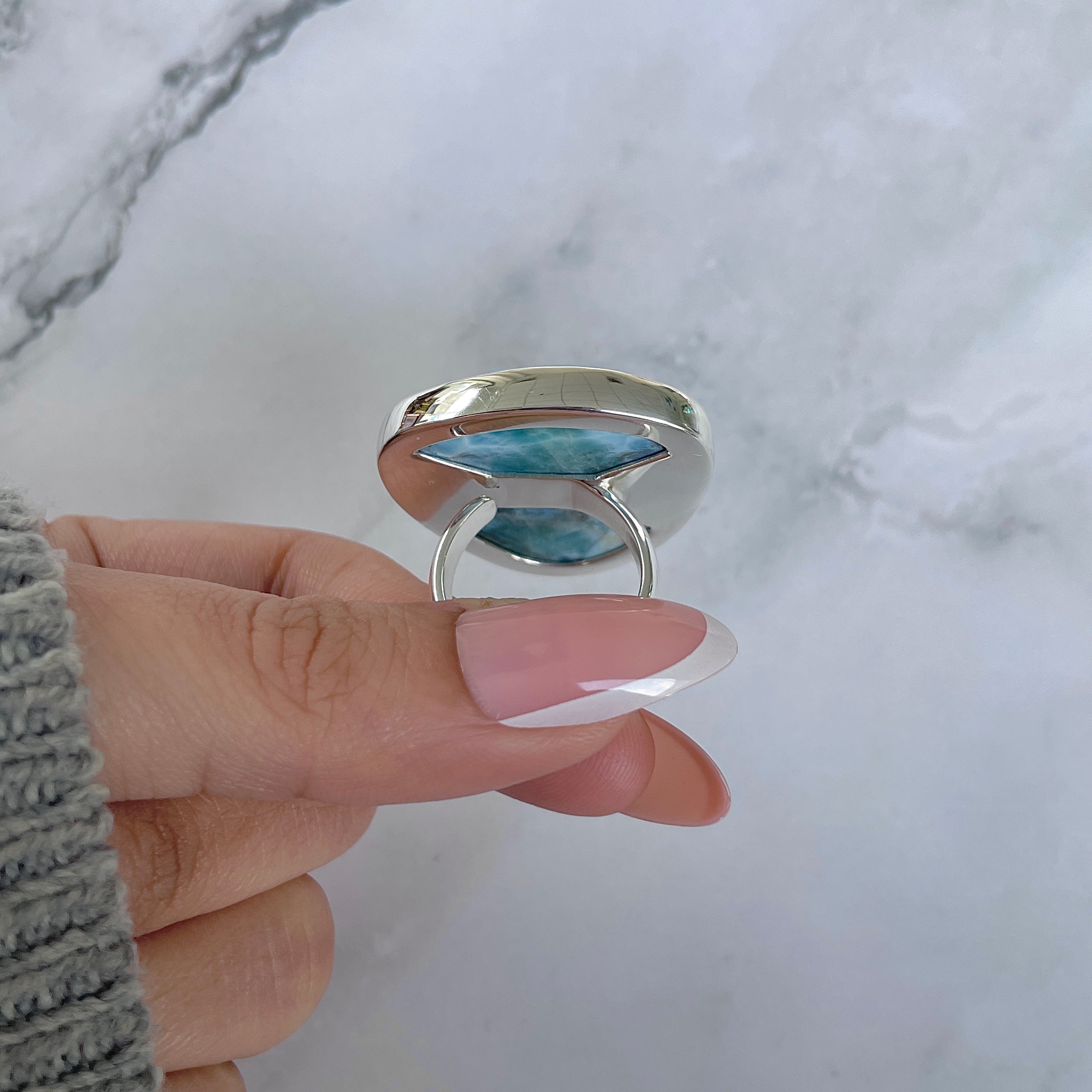 Larimar Adjustable Ring-(LAR-R-1435.)