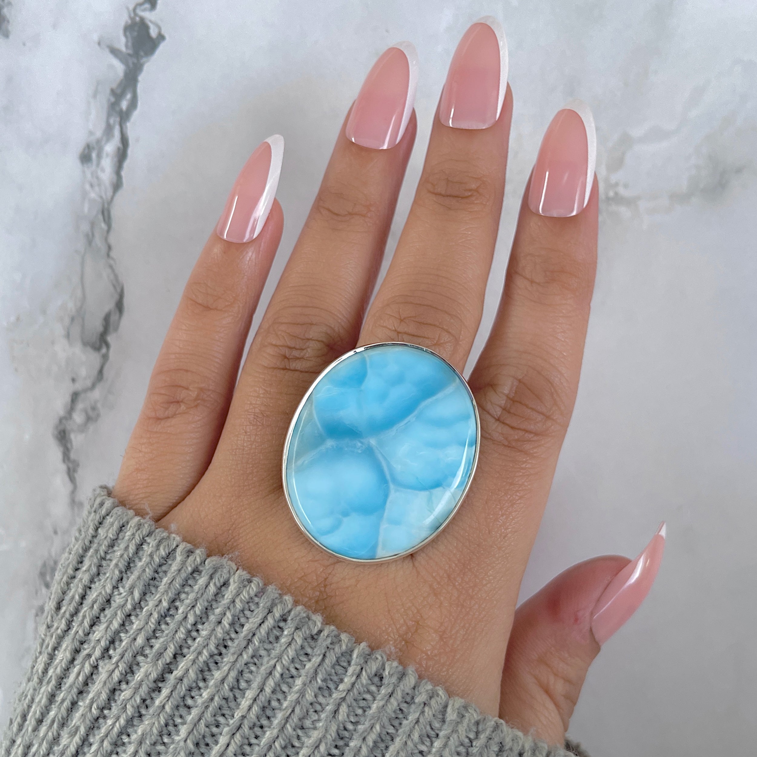 Larimar Adjustable Ring-(LAR-R-1436.)
