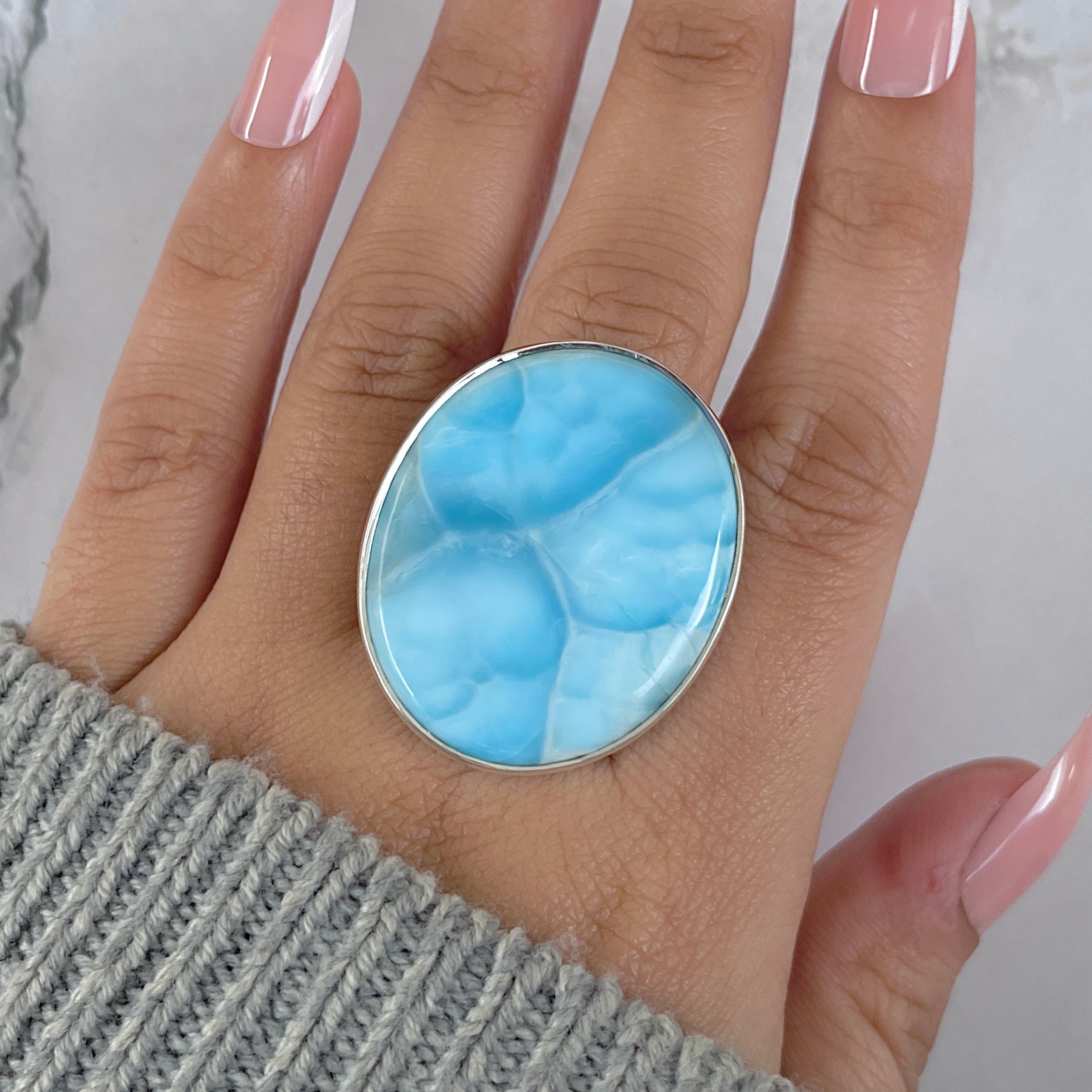 Larimar Adjustable Ring-(LAR-R-1436.)