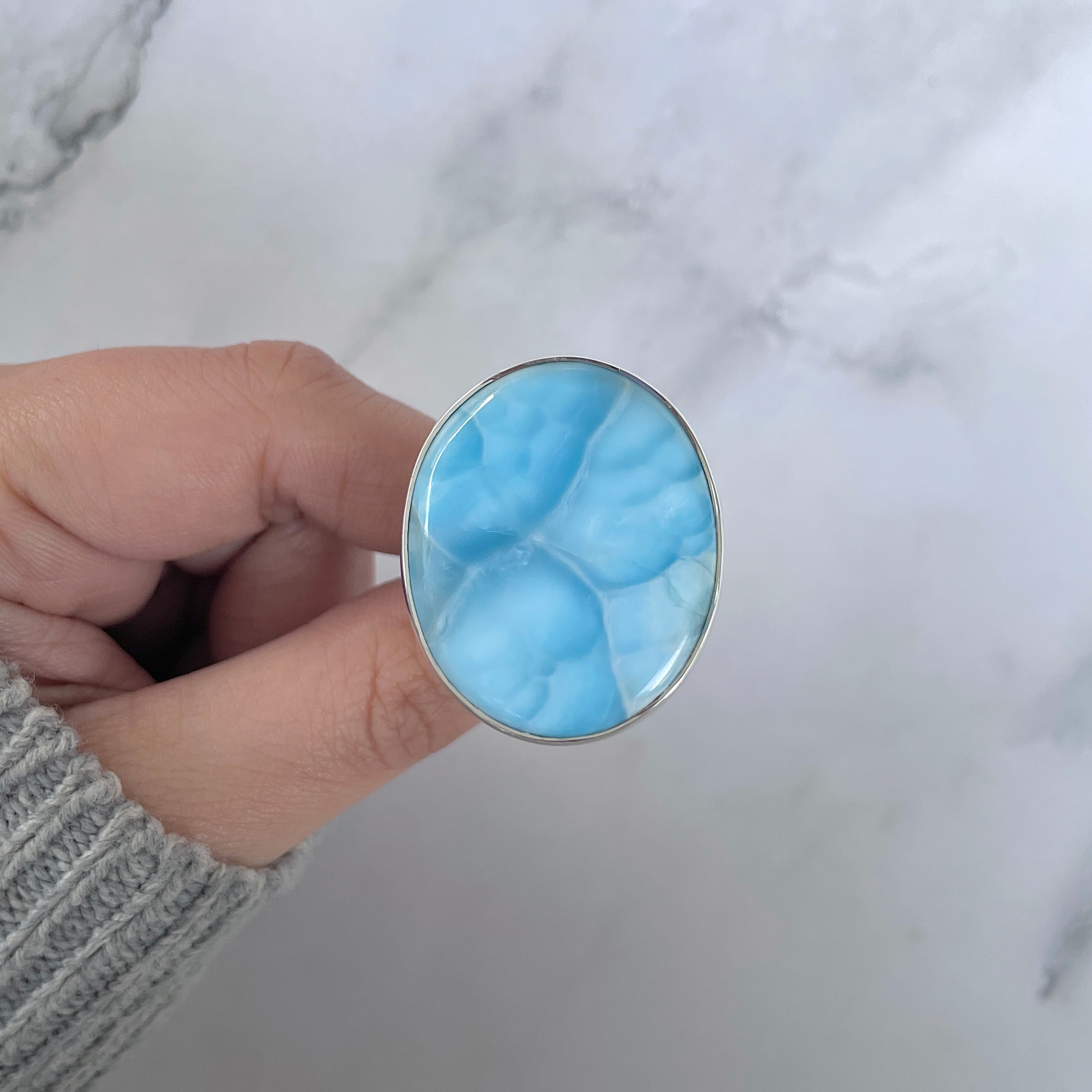 Larimar Adjustable Ring-(LAR-R-1436.)