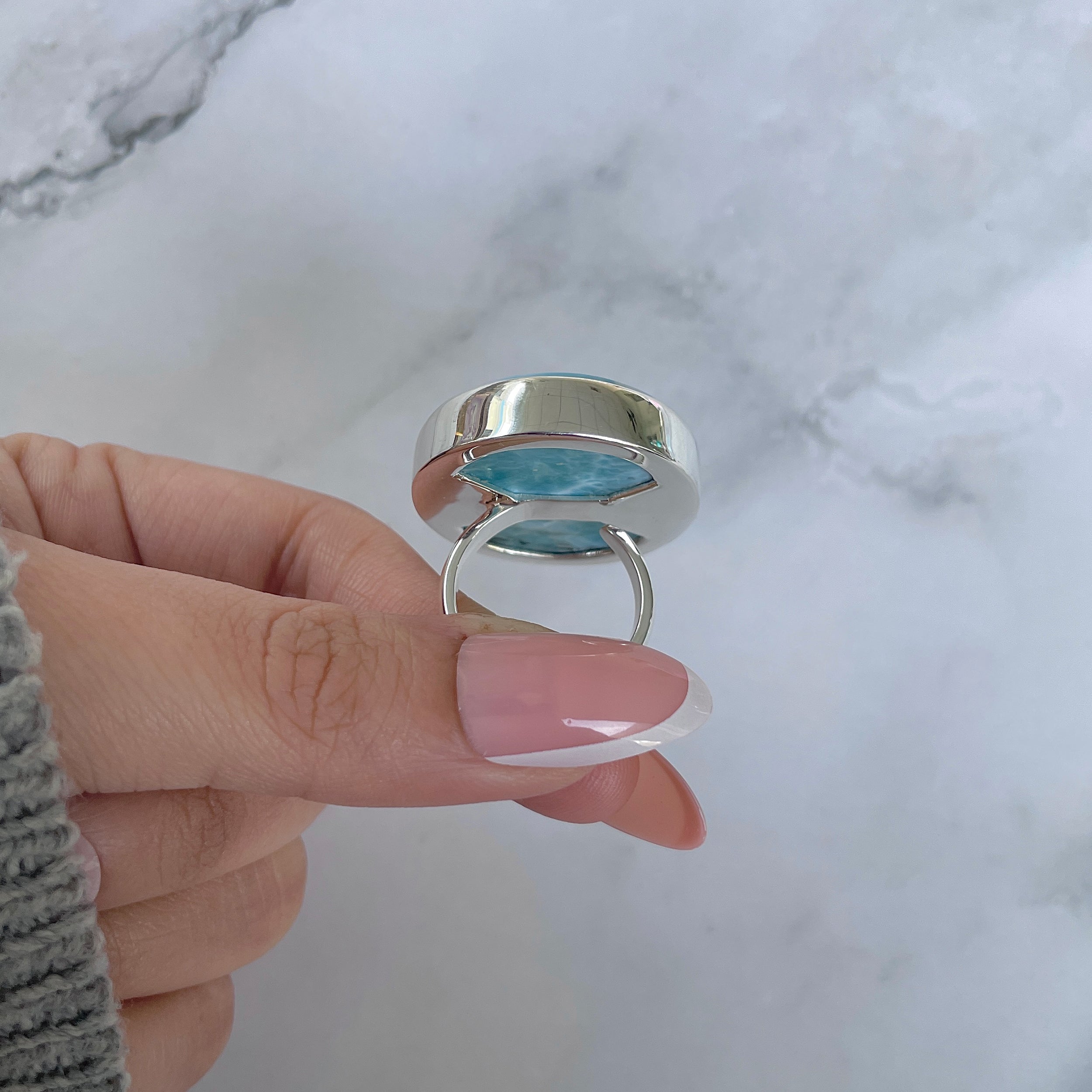 Larimar Adjustable Ring-(LAR-R-1436.)