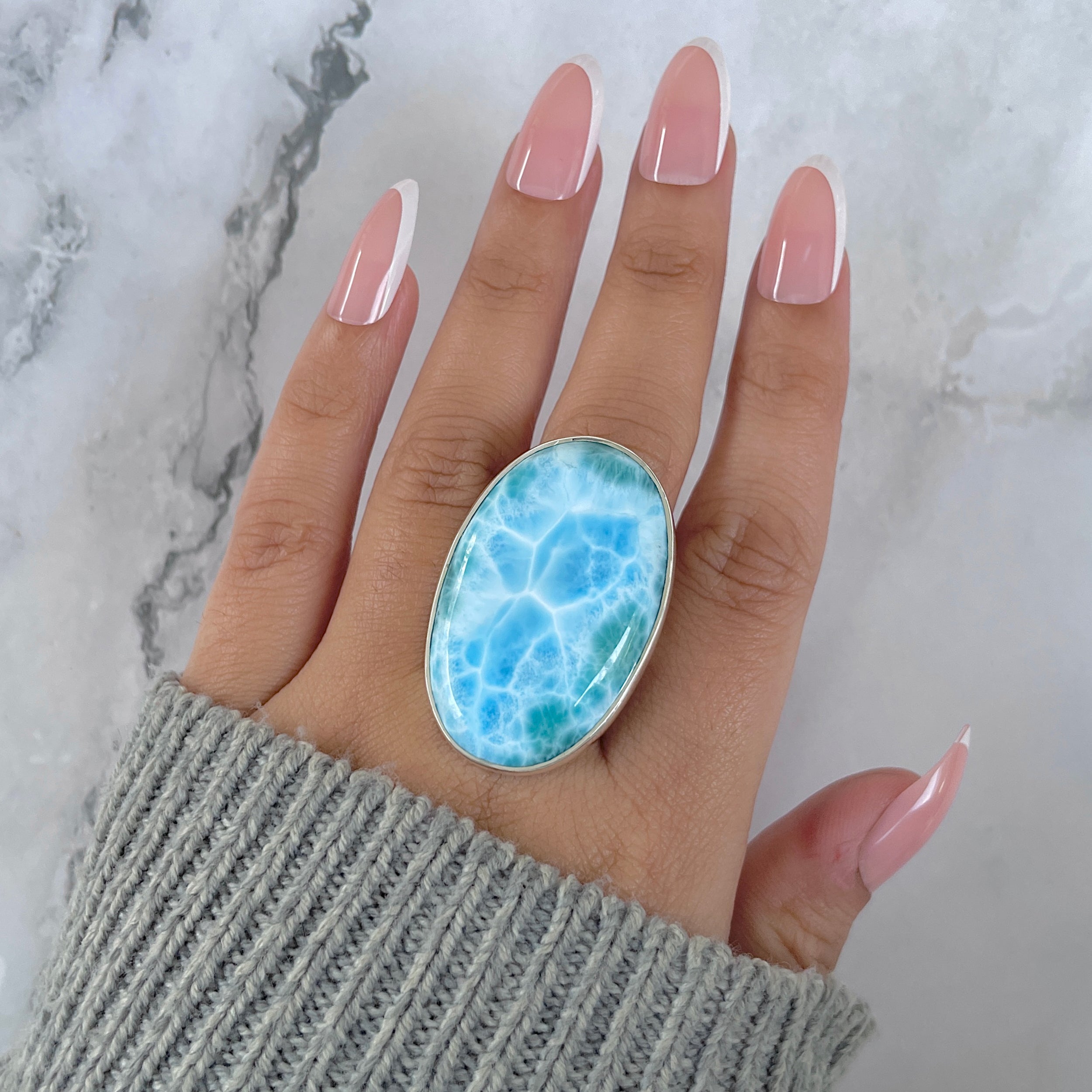 Larimar Adjustable Ring-(LAR-R-1437.)