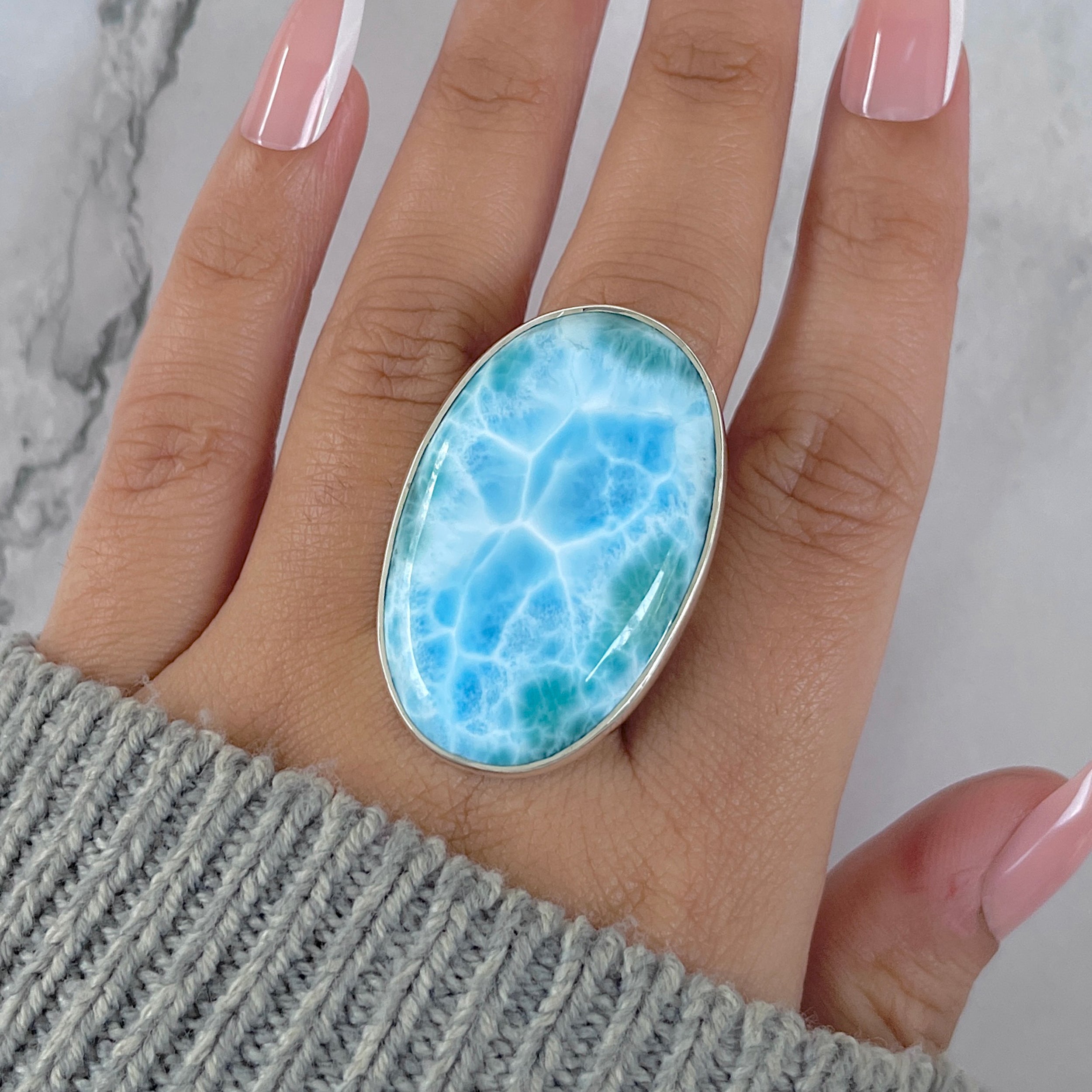 Larimar Adjustable Ring-(LAR-R-1437.)
