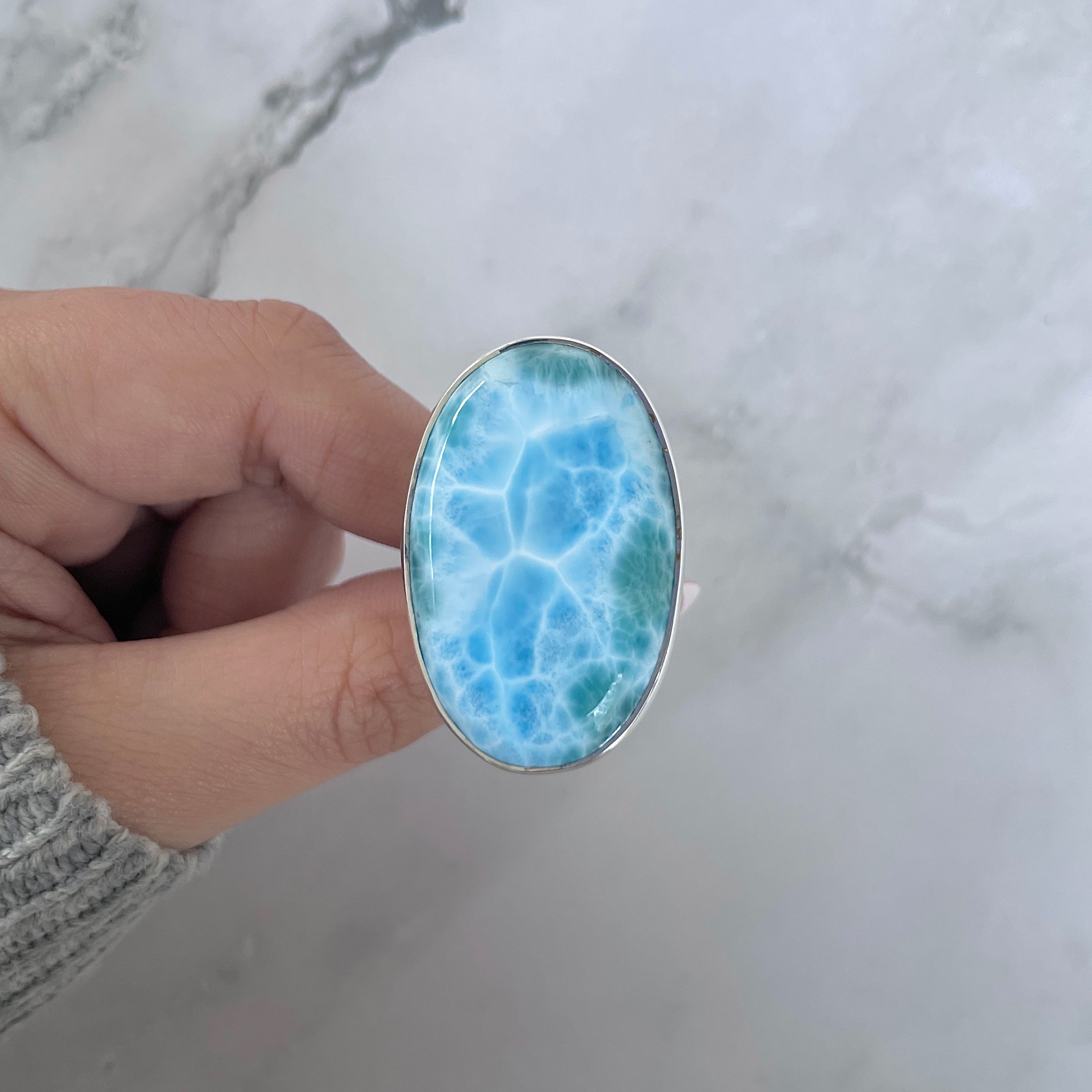 Larimar Adjustable Ring-(LAR-R-1437.)