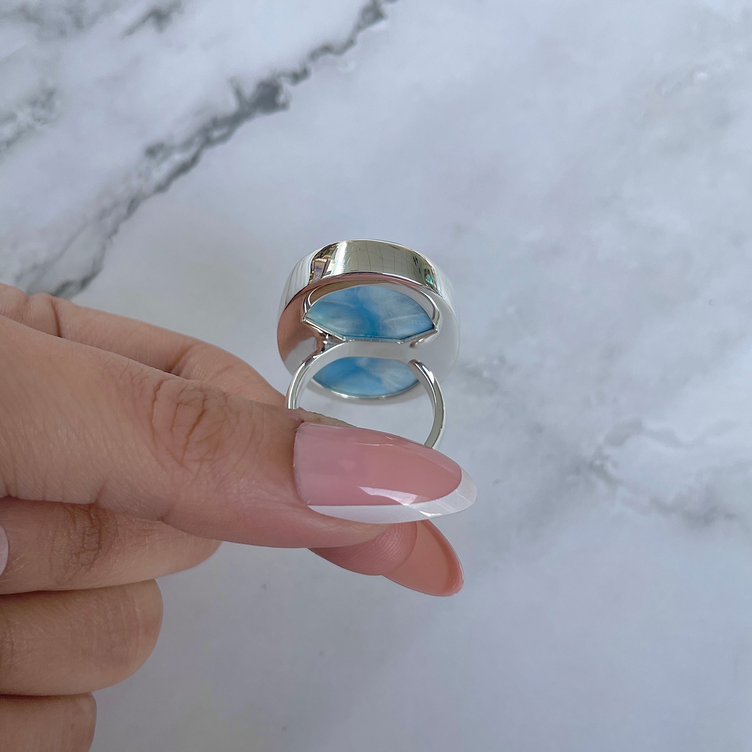 Larimar Adjustable Ring-(LAR-R-1437.)