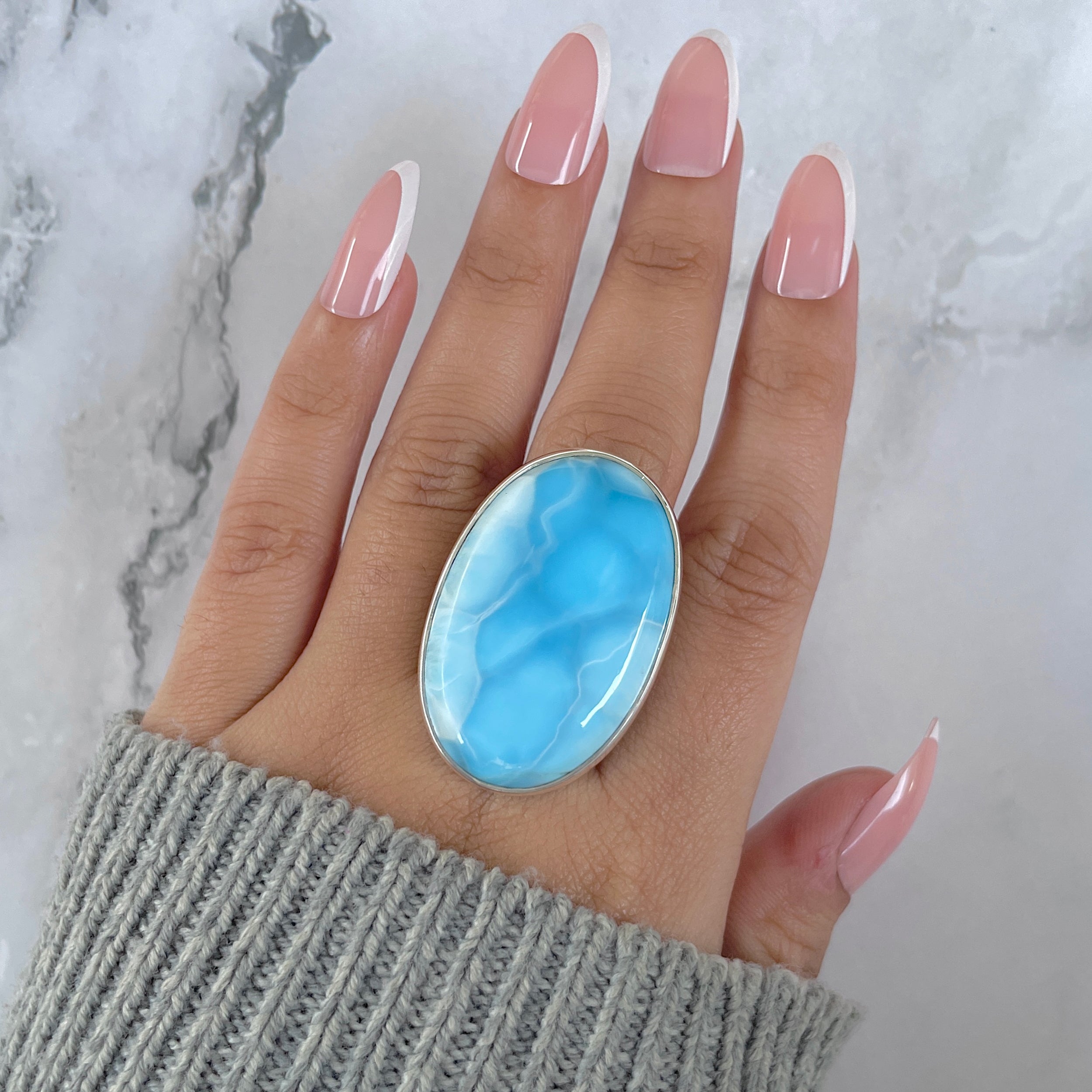 Larimar Adjustable Ring-(LAR-R-1438.)