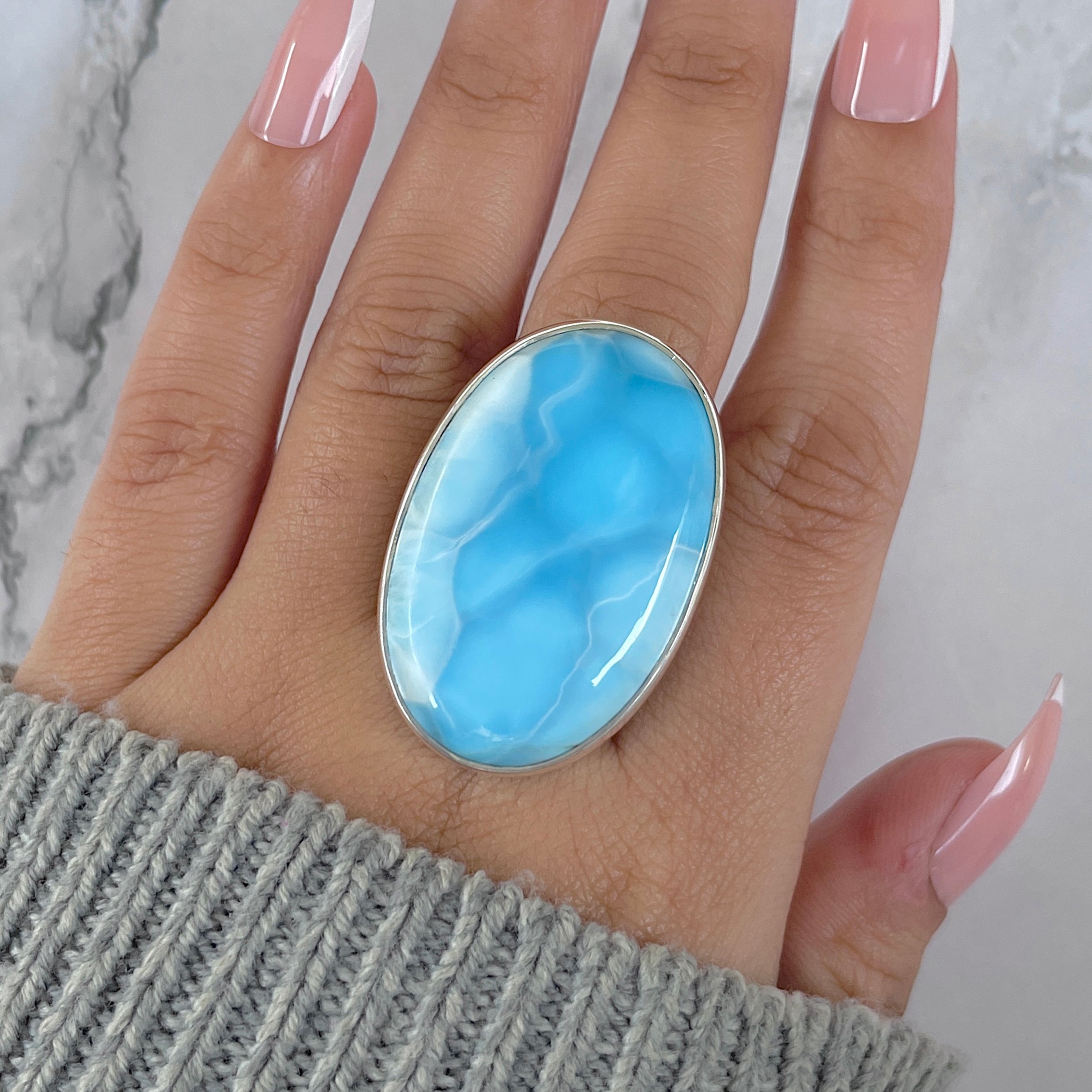Larimar Adjustable Ring-(LAR-R-1438.)