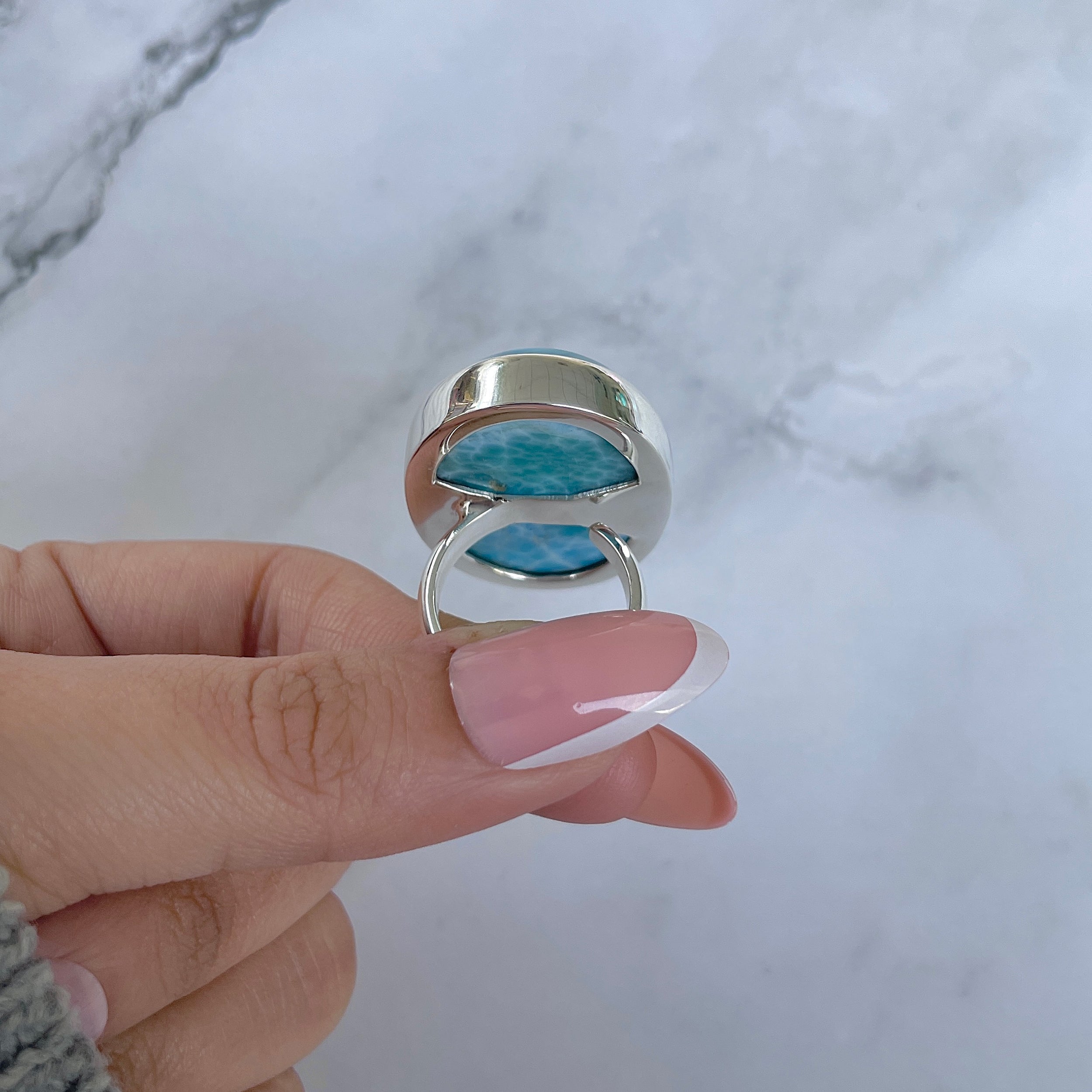 Larimar Adjustable Ring-(LAR-R-1438.)