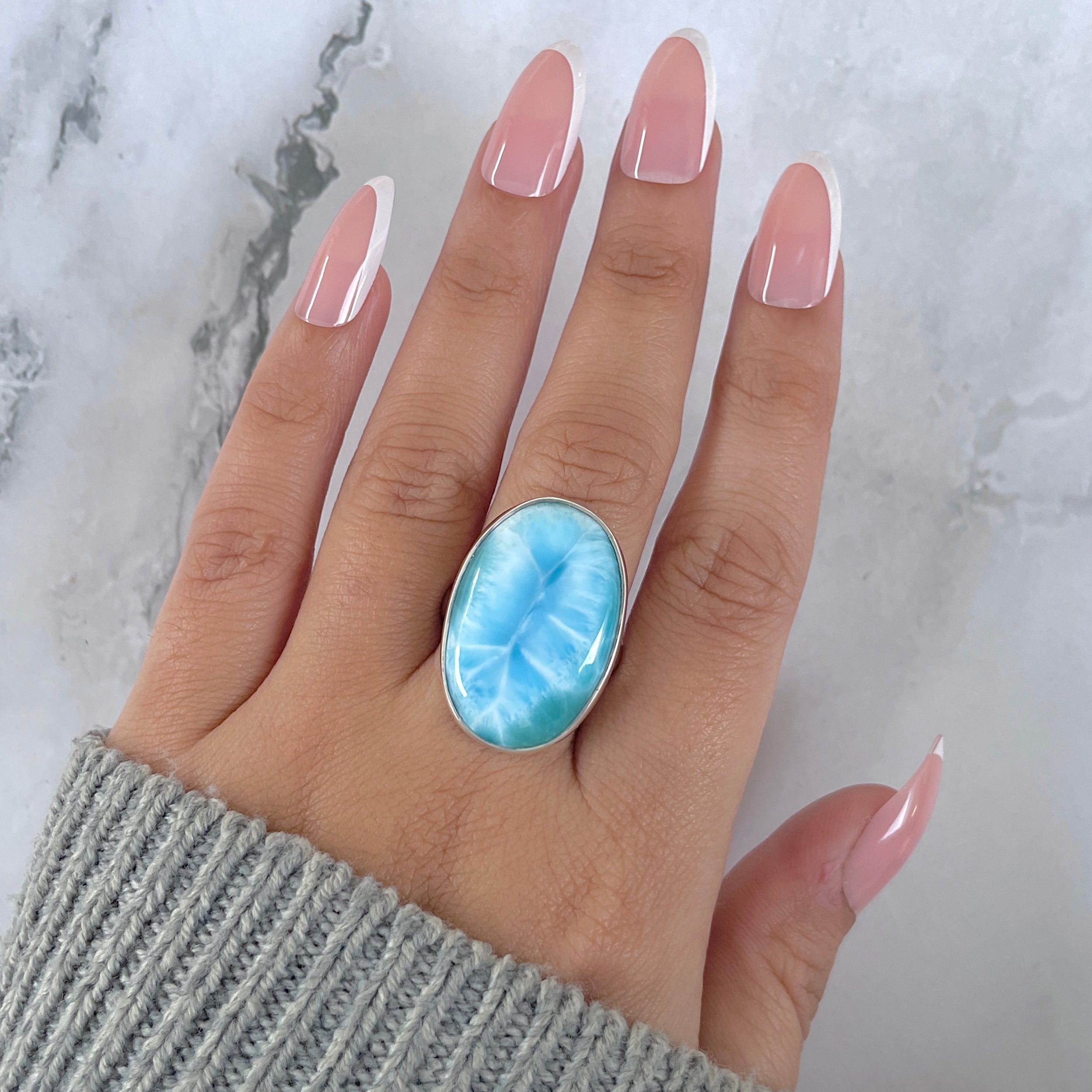 Larimar Adjustable Ring-(LAR-R-1439.)