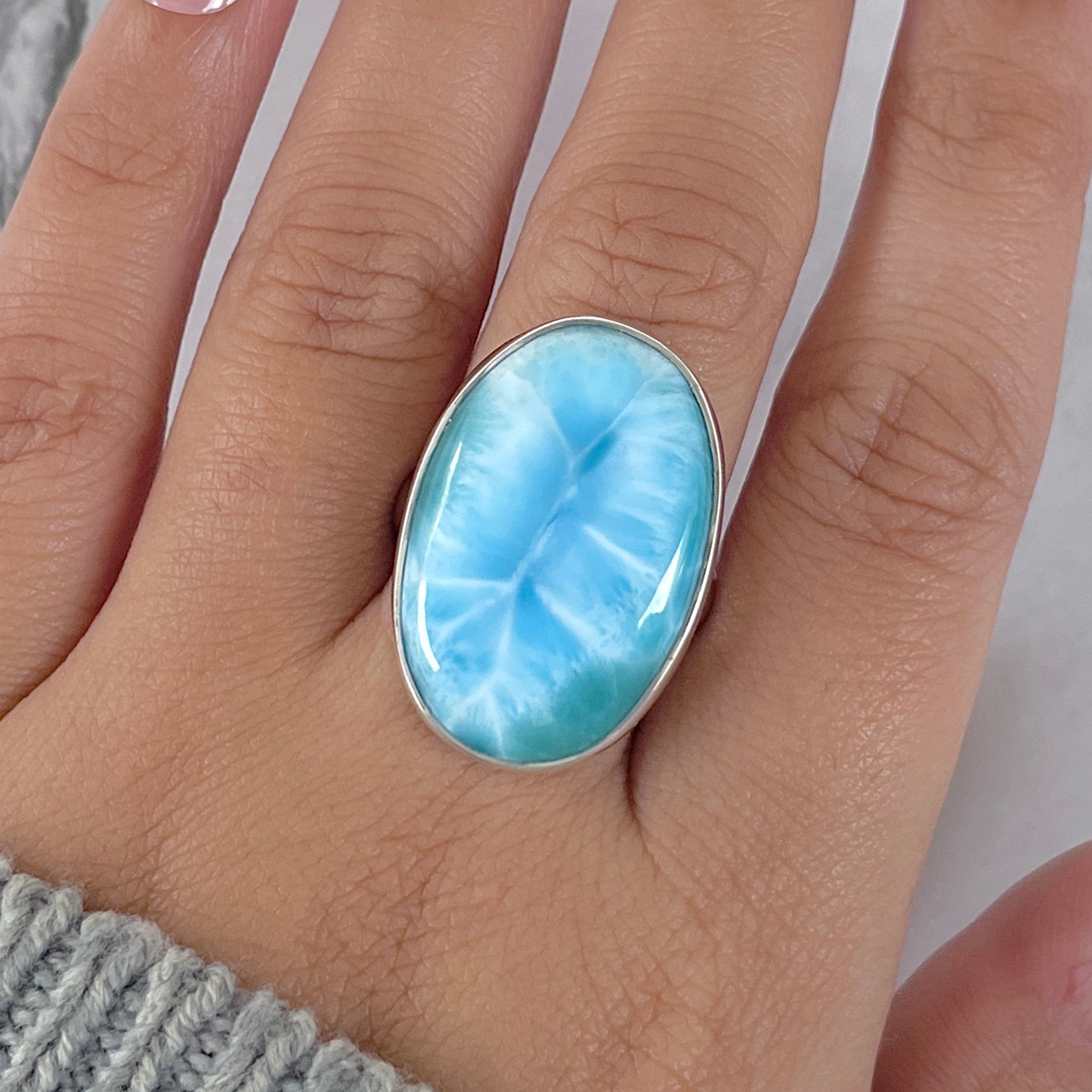Larimar Adjustable Ring-(LAR-R-1439.)