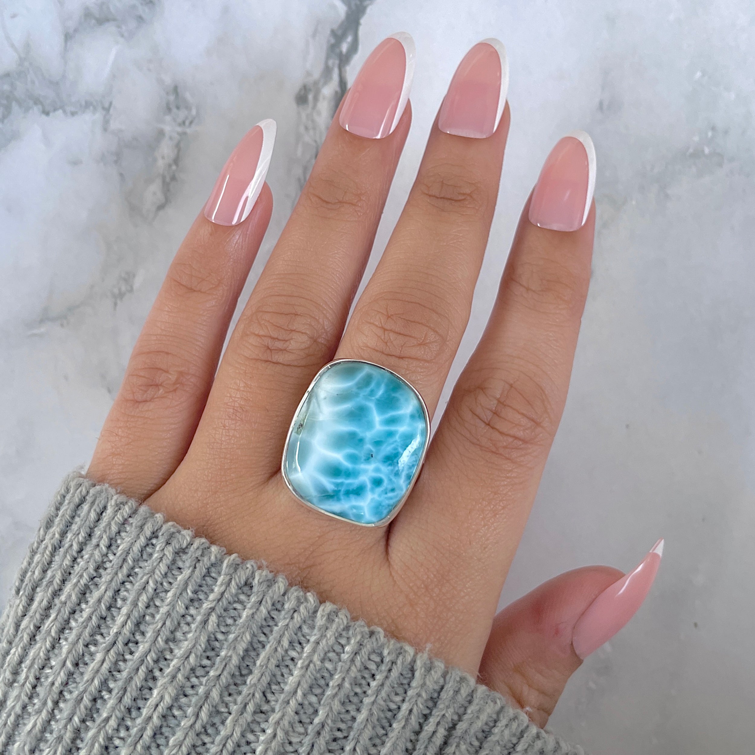 Larimar Adjustable Ring-(LAR-R-1441.)
