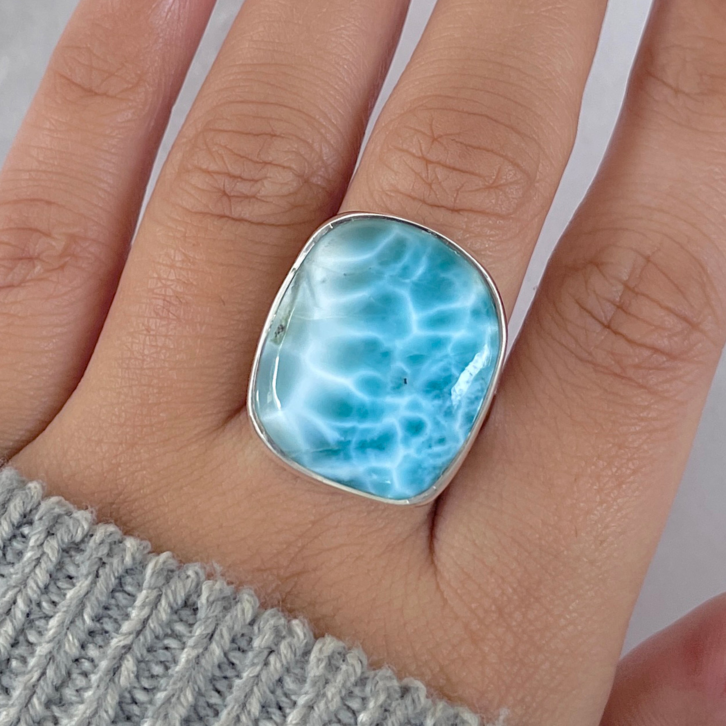 Larimar Adjustable Ring-(LAR-R-1441.)