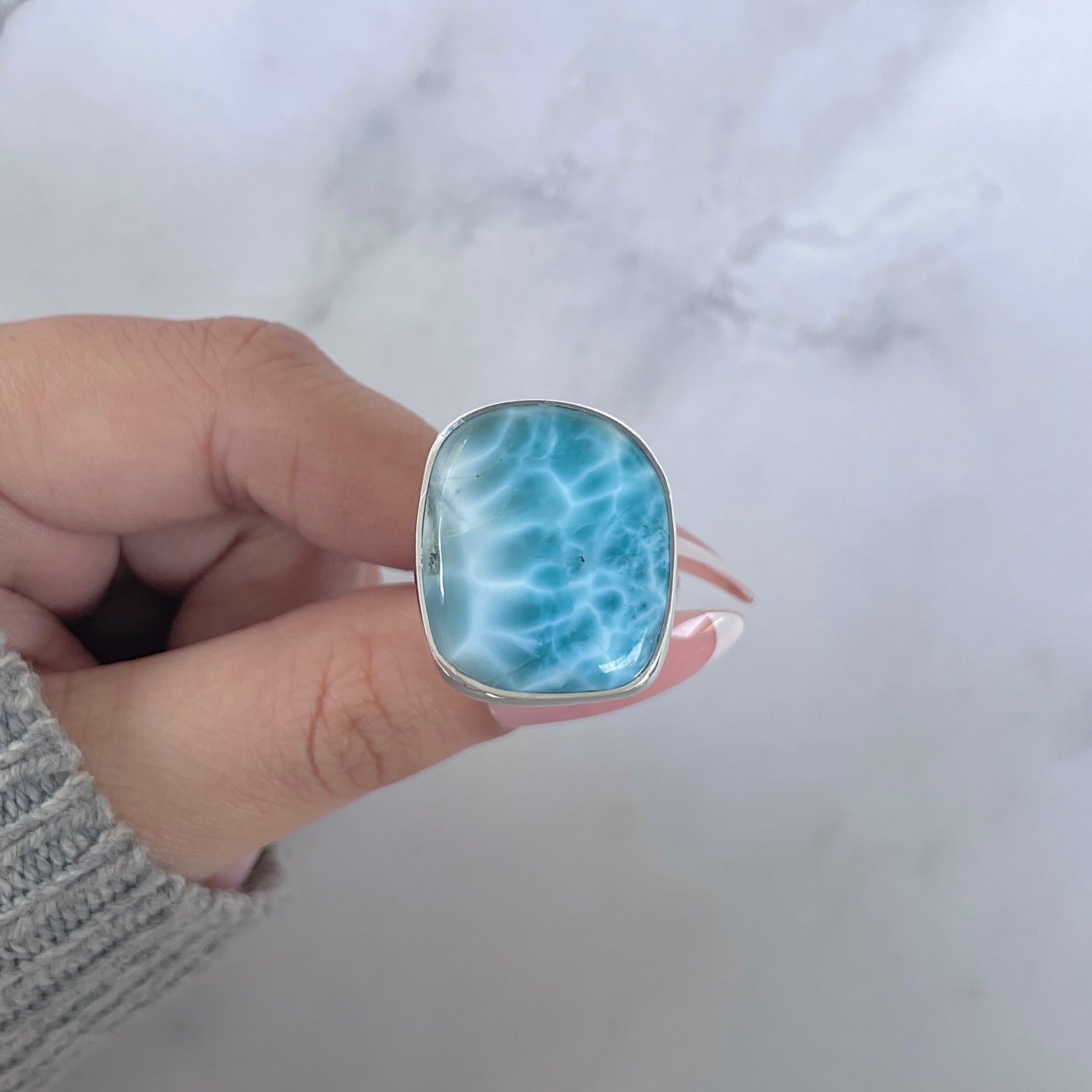 Larimar Adjustable Ring-(LAR-R-1441.)