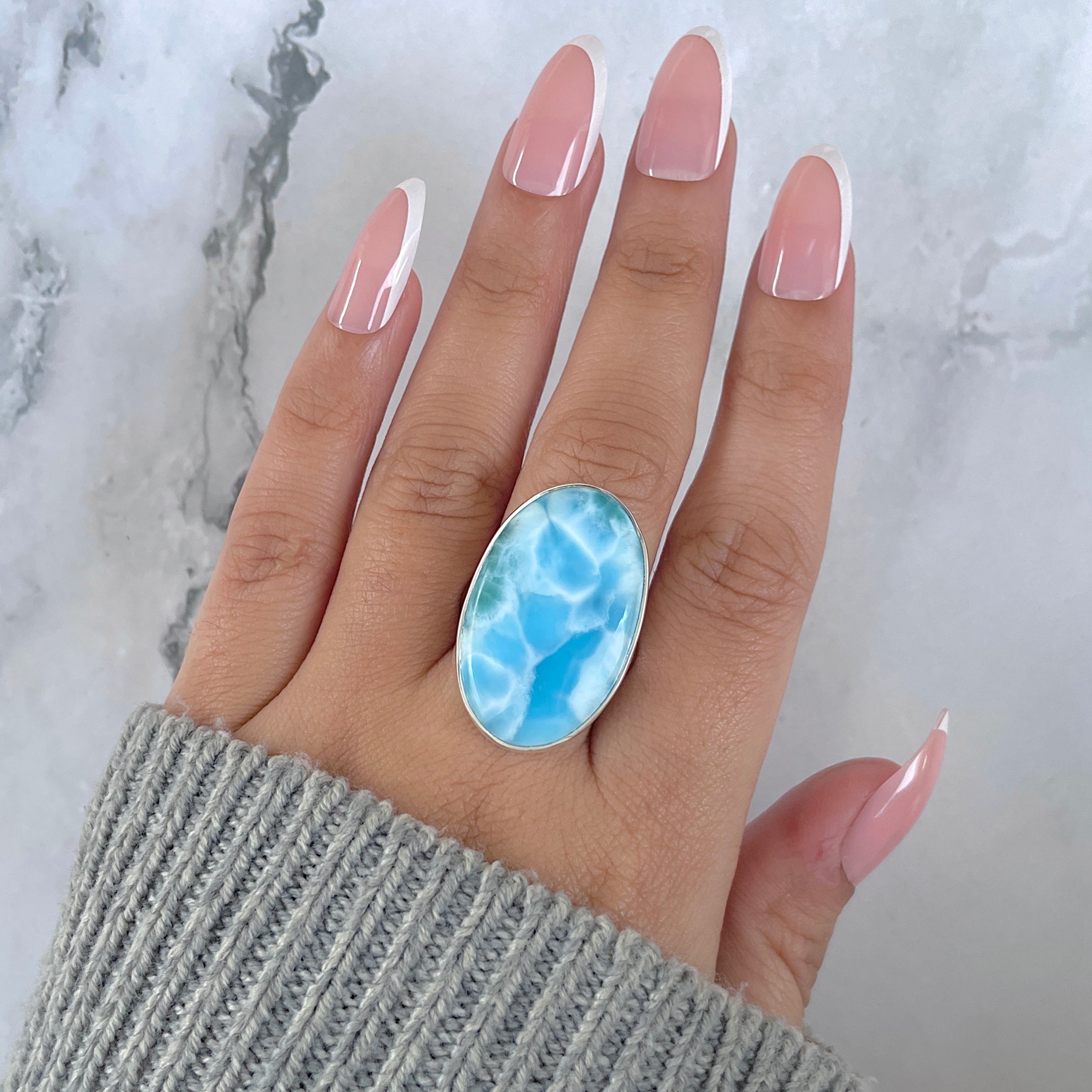Larimar Adjustable Ring-(LAR-R-1442.)