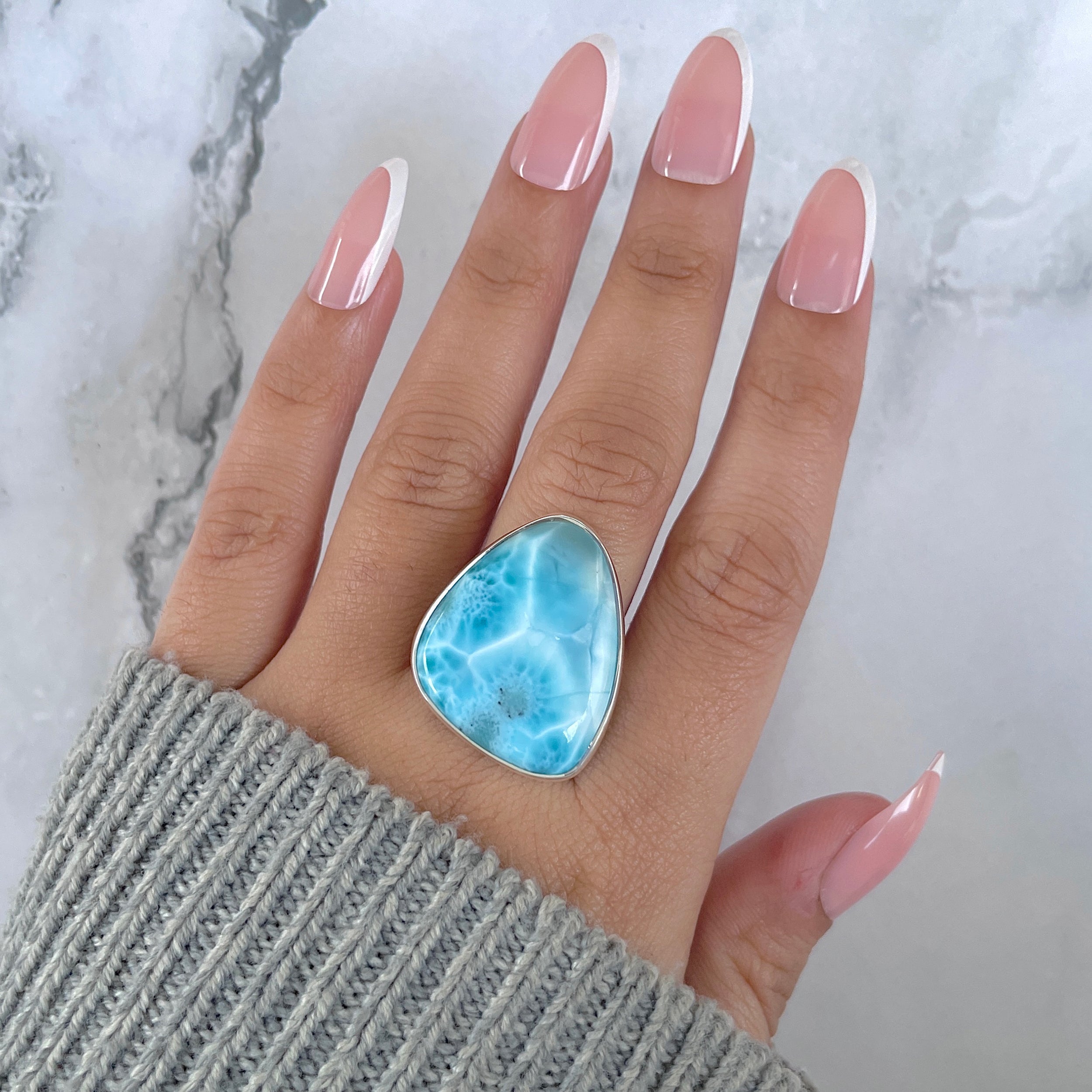 Larimar Adjustable Ring-(LAR-R-1443.)