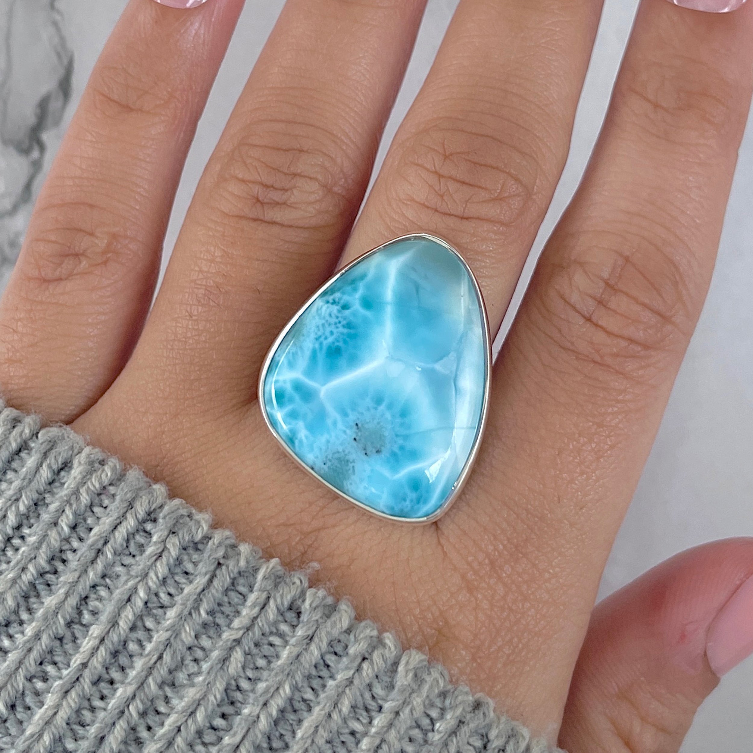 Larimar Adjustable Ring-(LAR-R-1443.)