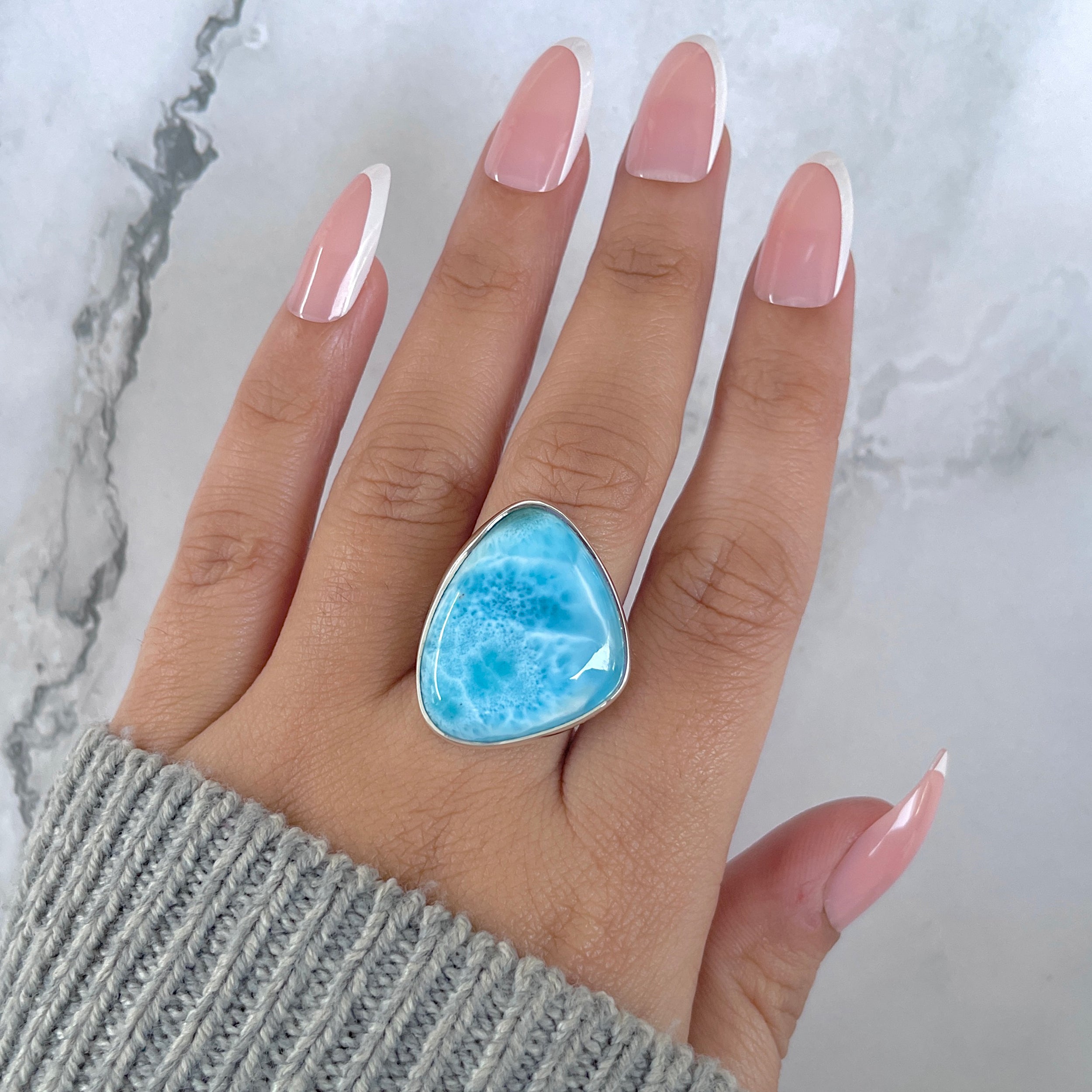 Larimar Adjustable Ring-(LAR-R-1444.)