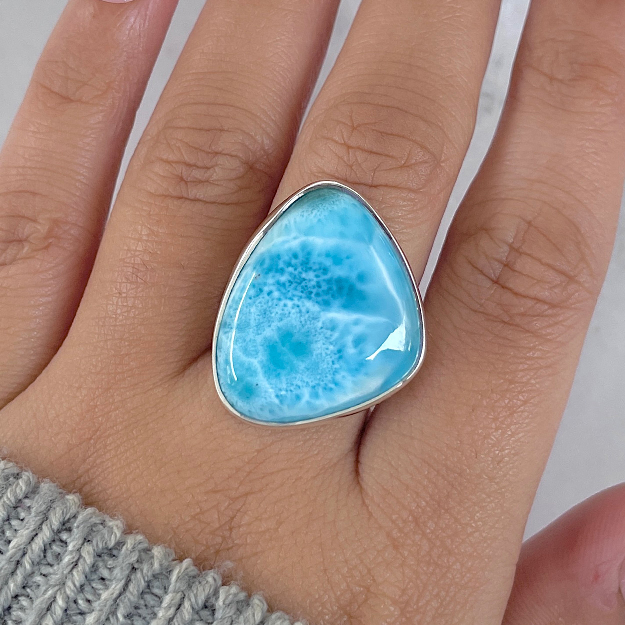 Larimar Adjustable Ring-(LAR-R-1444.)