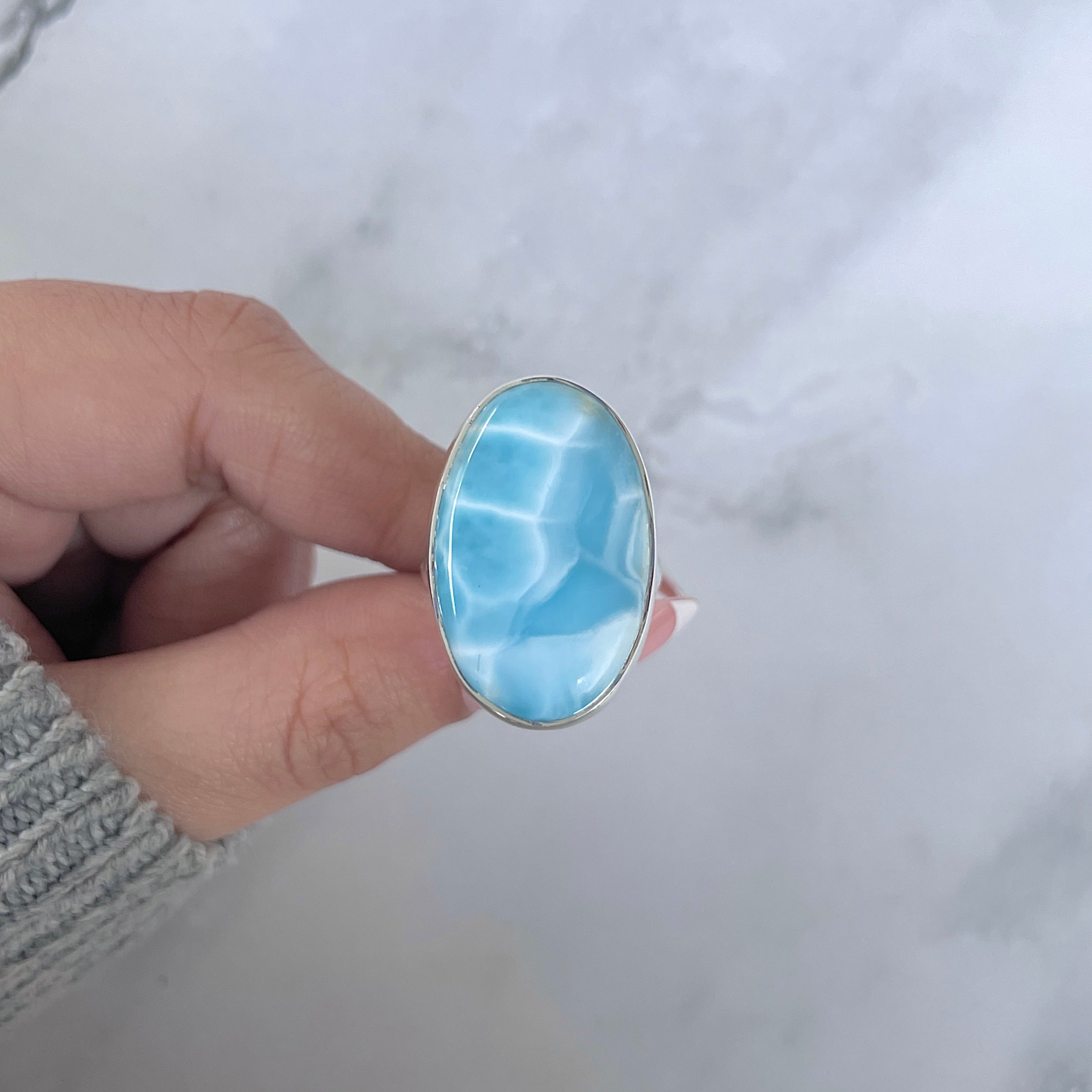 Larimar Adjustable Ring-(LAR-R-1445.)