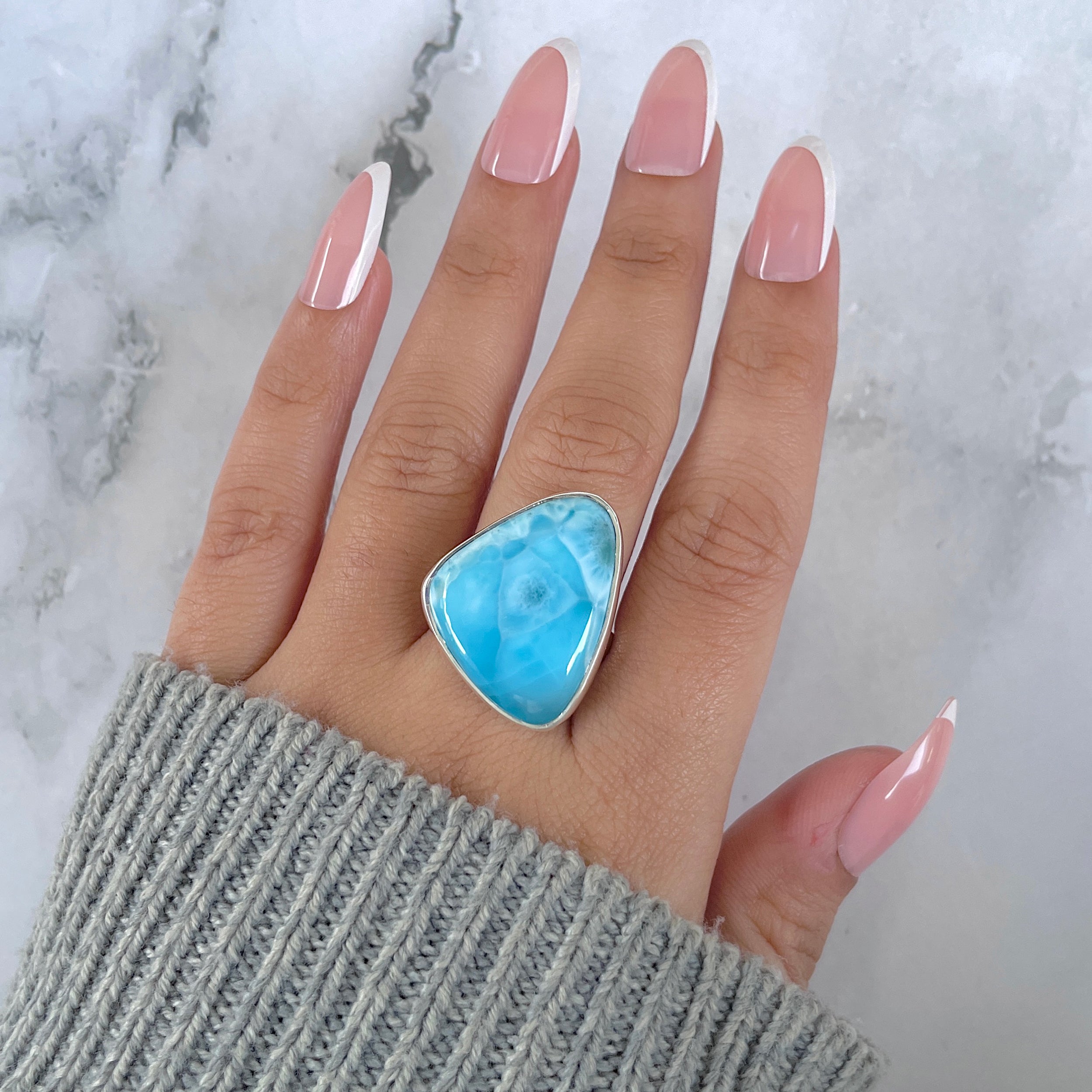 Larimar Adjustable Ring-(LAR-R-1447.)