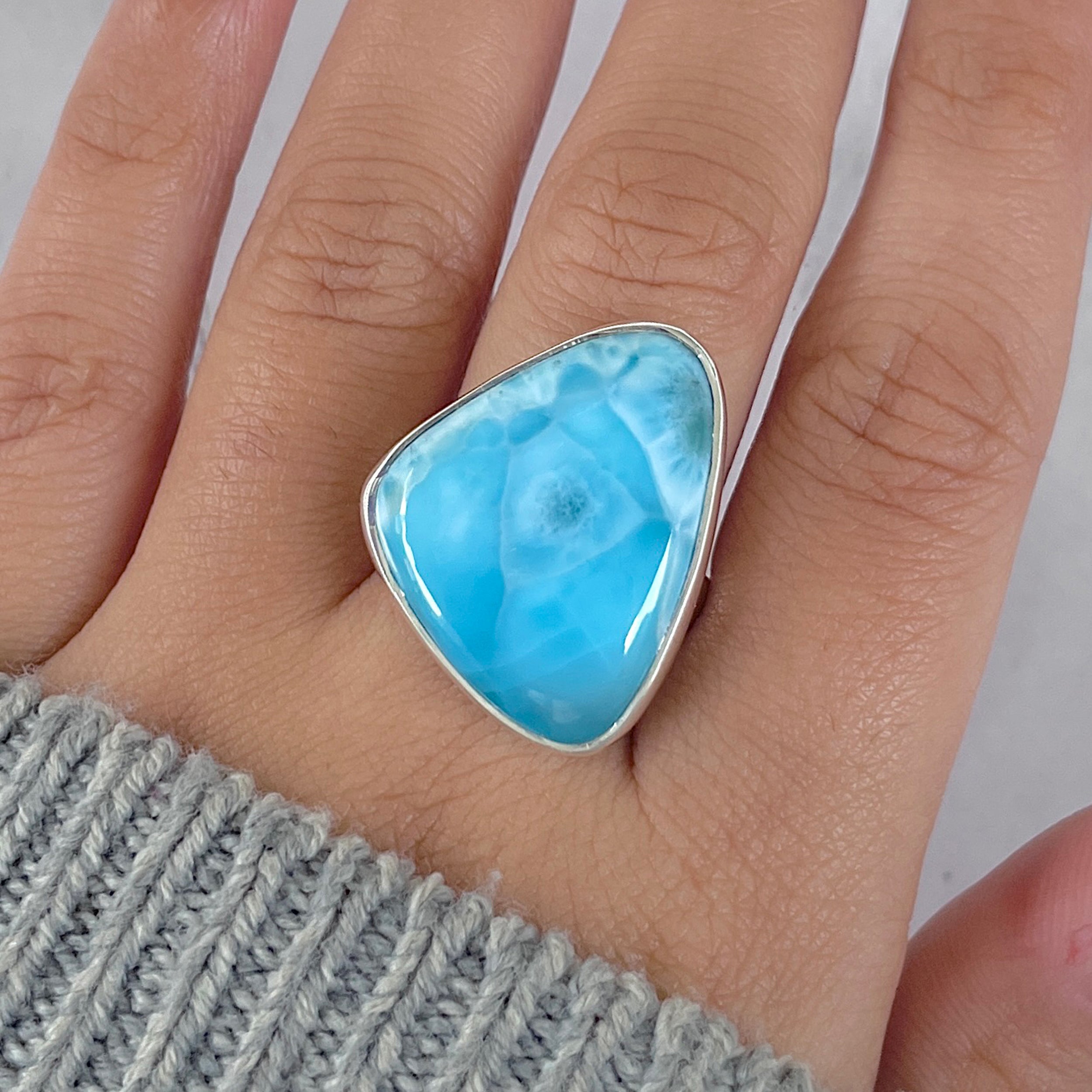 Larimar Adjustable Ring-(LAR-R-1447.)