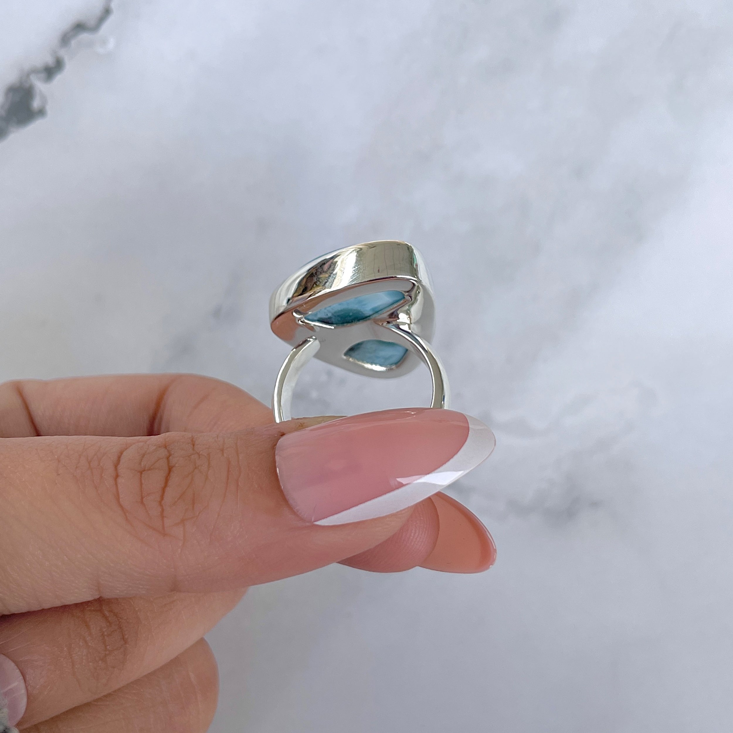 Larimar Adjustable Ring-(LAR-R-1447.)