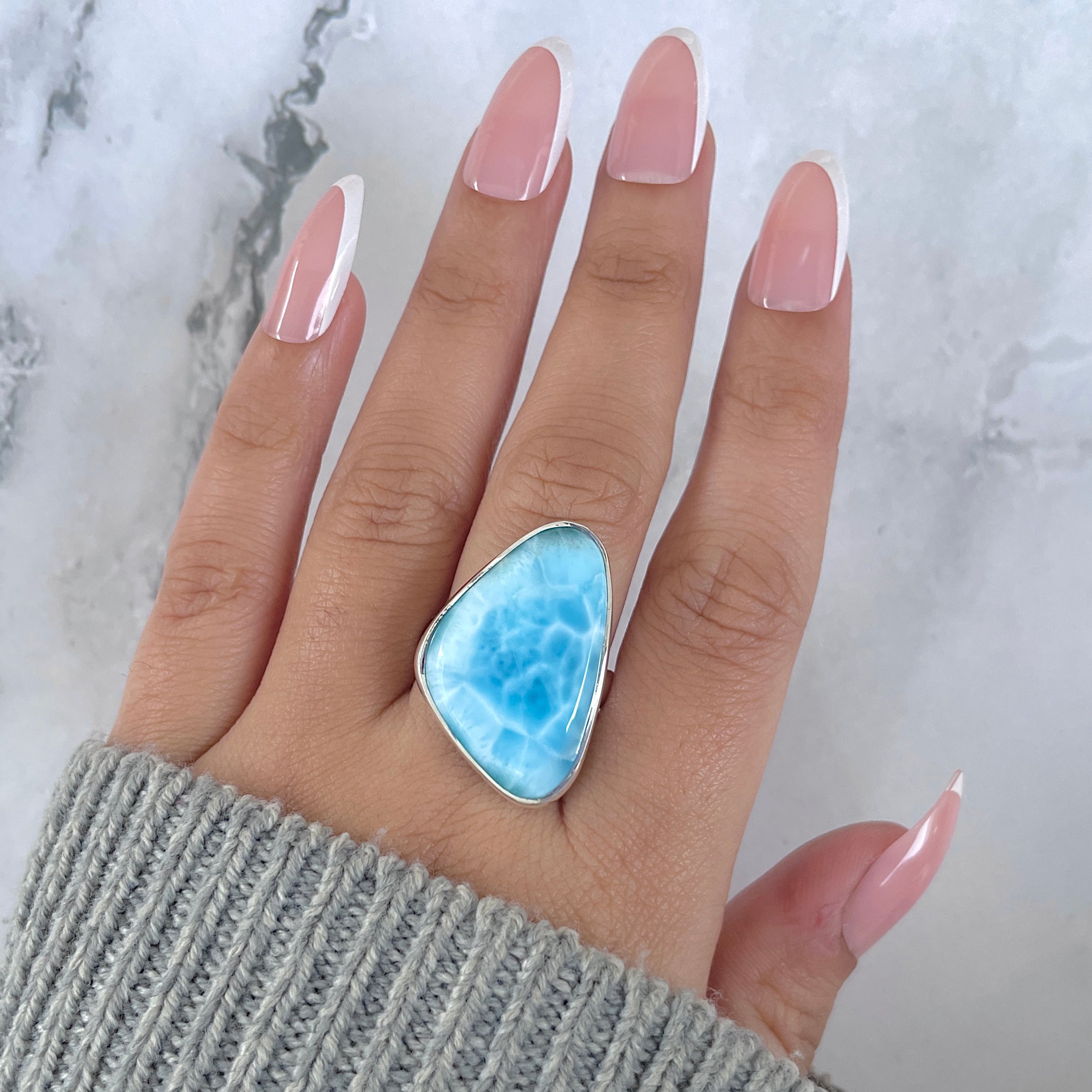 Larimar Adjustable Ring-(LAR-R-1448.)