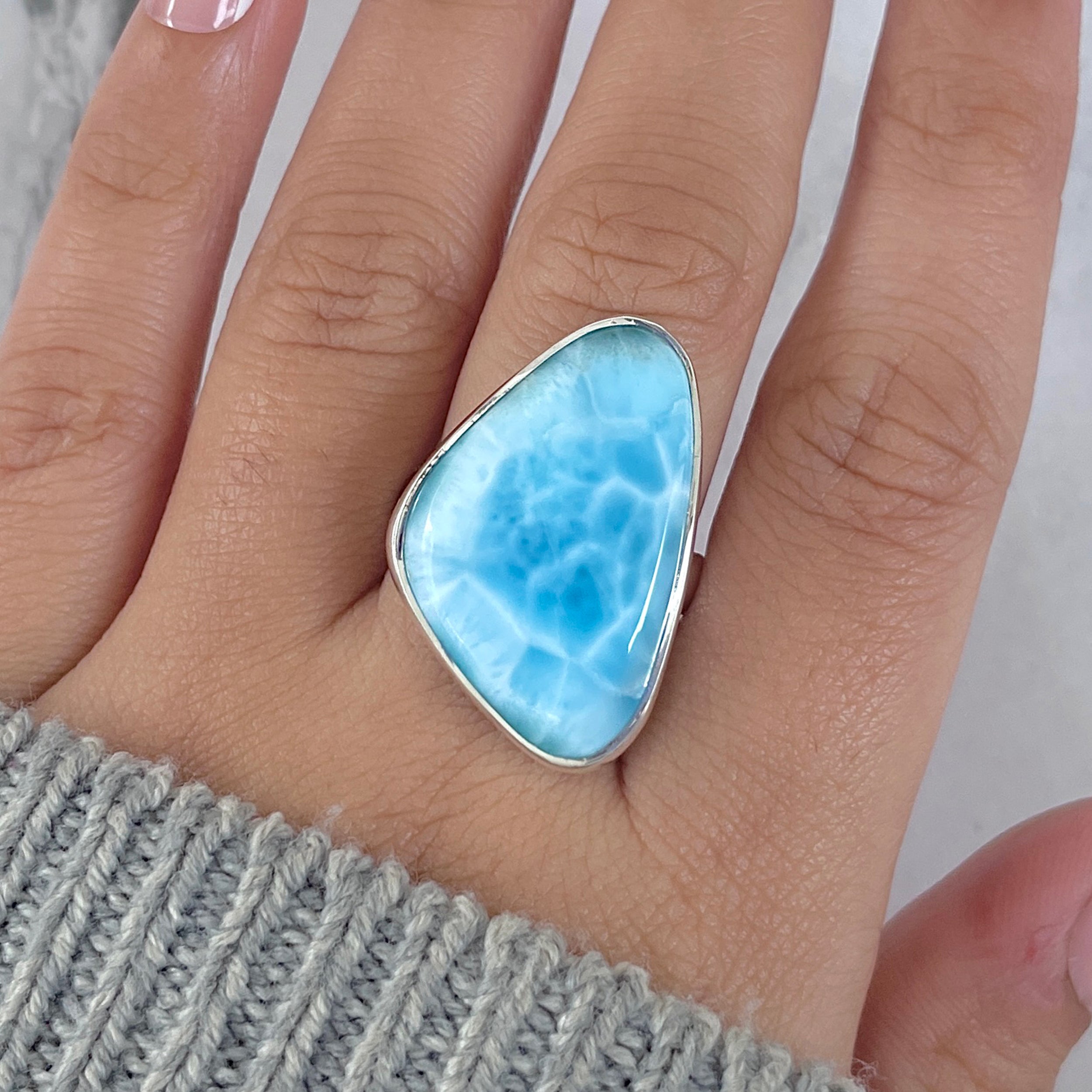 Larimar Adjustable Ring-(LAR-R-1448.)