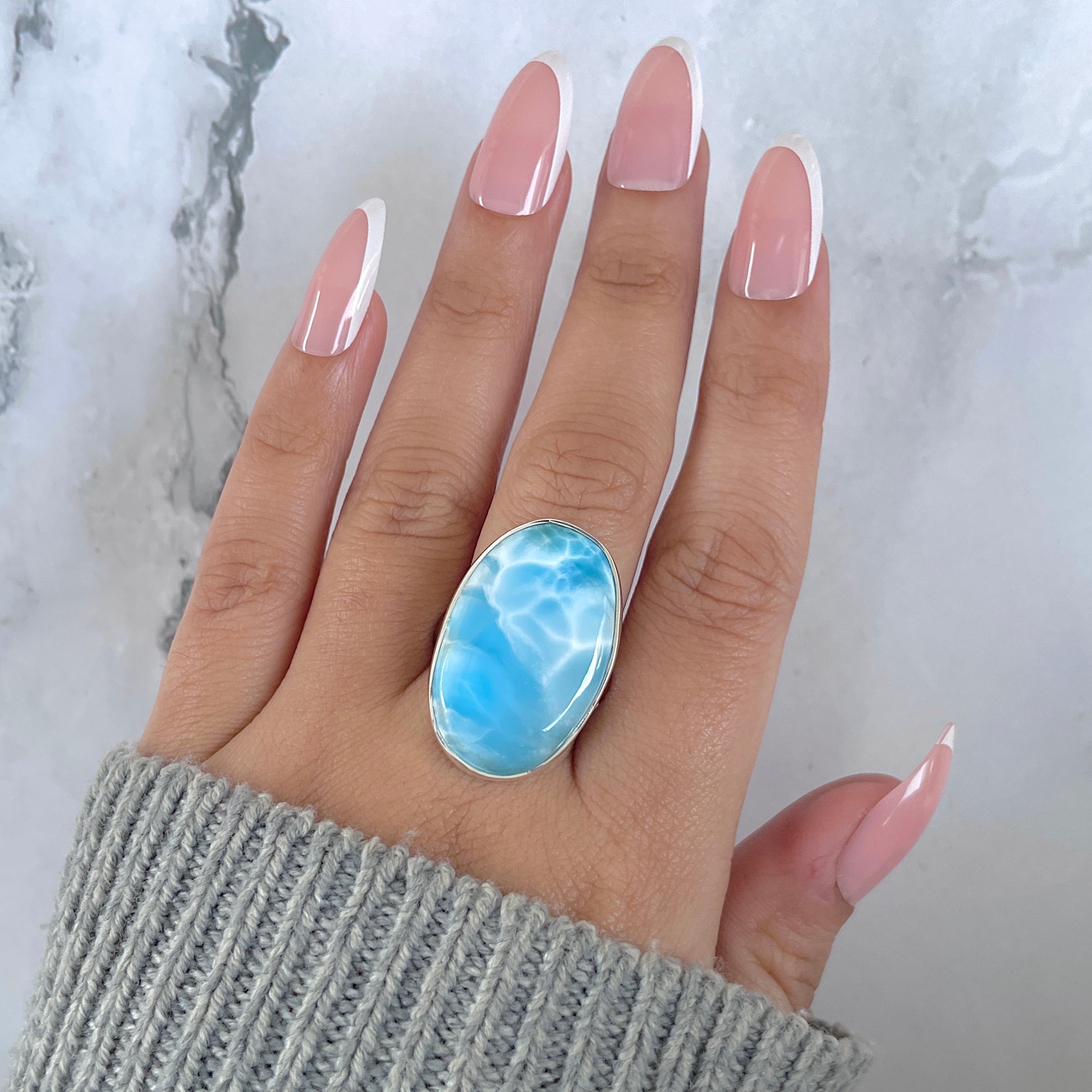 Larimar Adjustable Ring-(LAR-R-1449.)