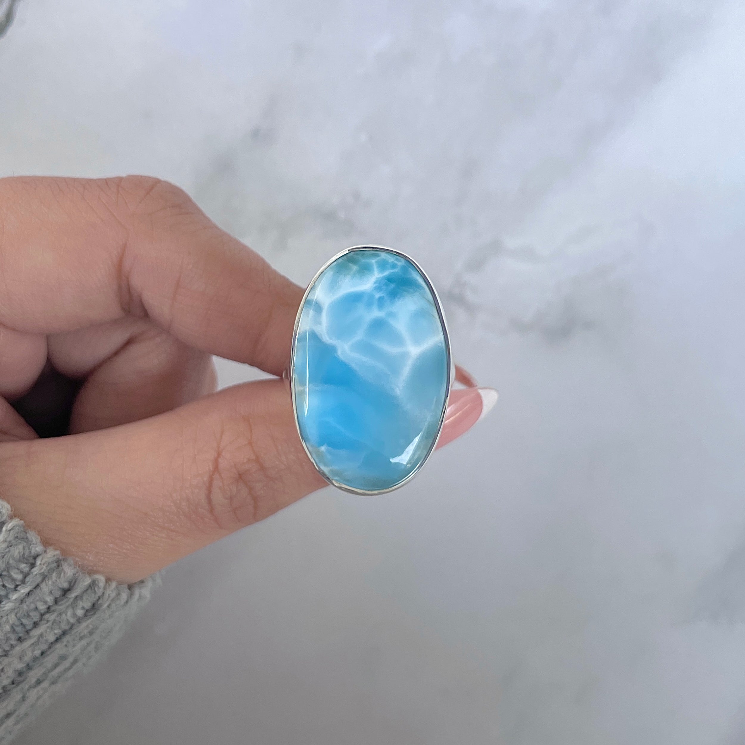 Larimar Adjustable Ring-(LAR-R-1449.)