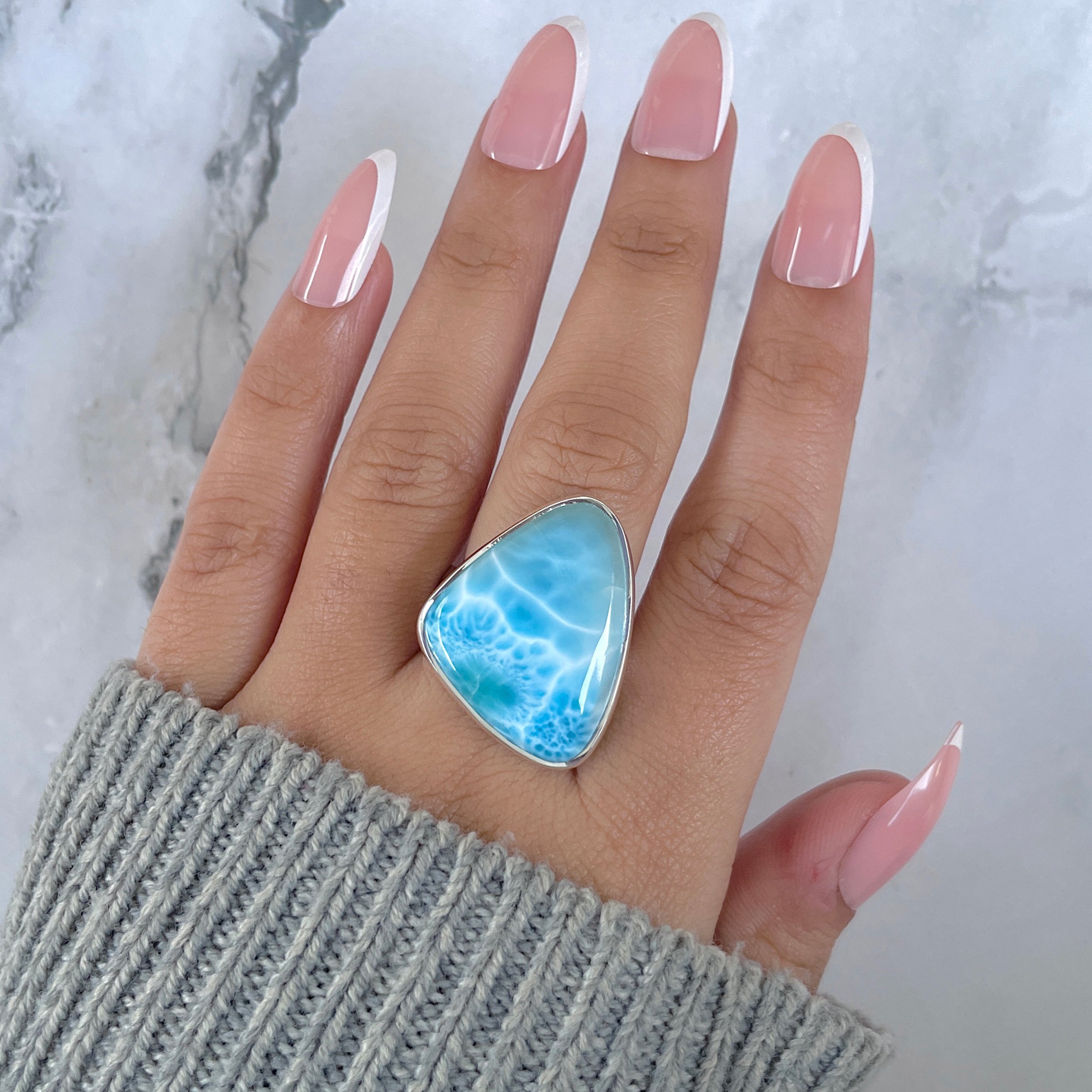 Larimar Adjustable Ring-(LAR-R-1451.)