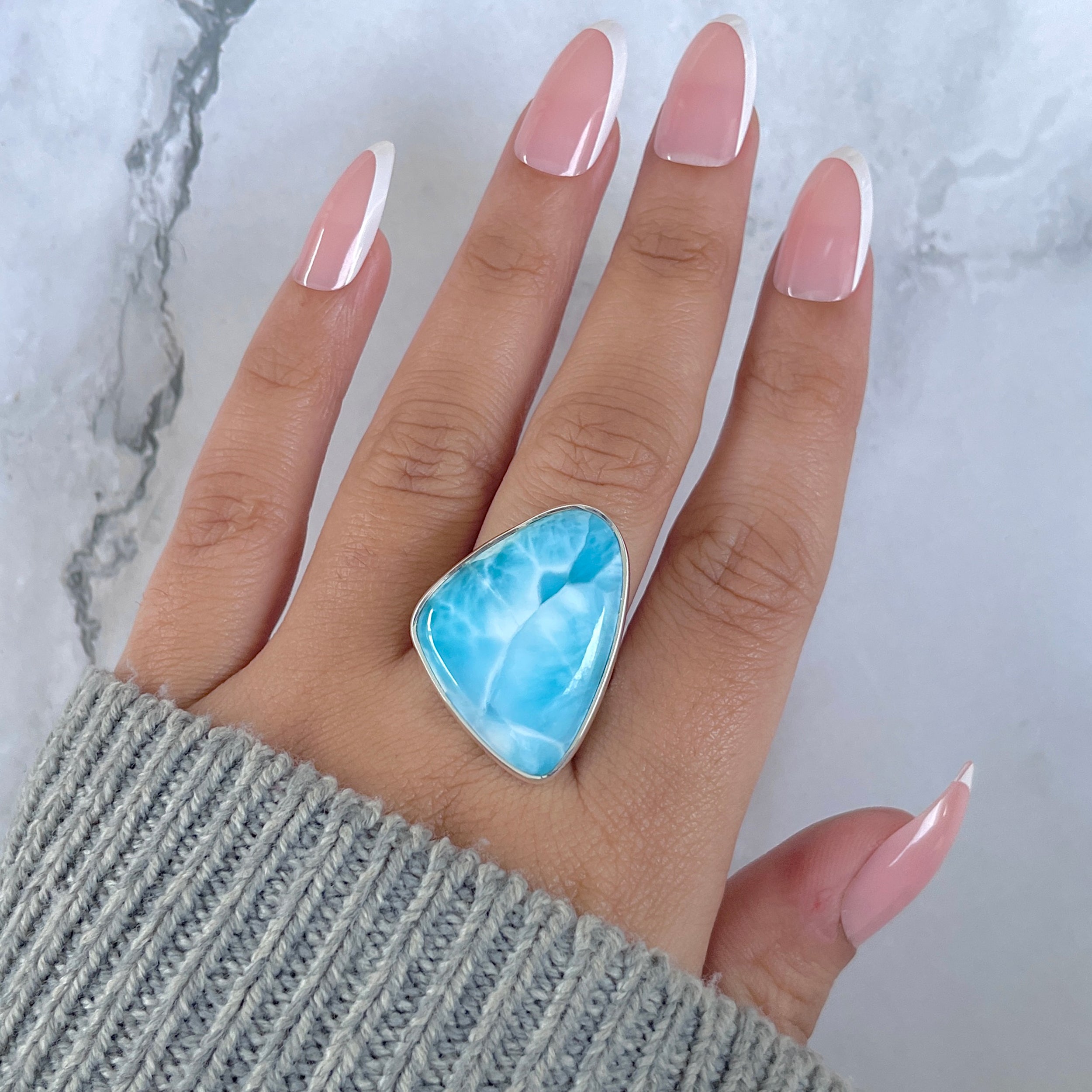 Larimar Adjustable Ring-(LAR-R-1453.)