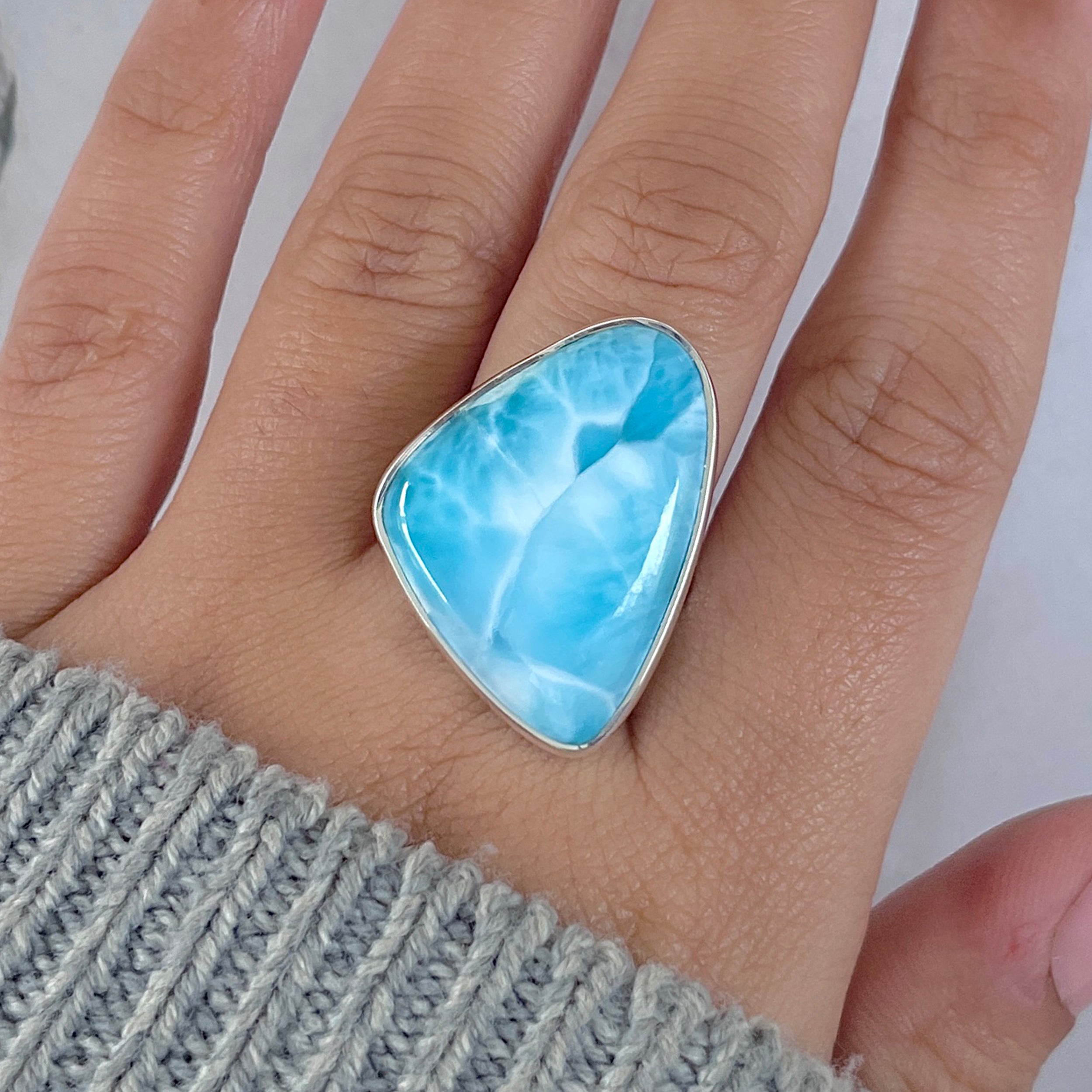 Larimar Adjustable Ring-(LAR-R-1453.)