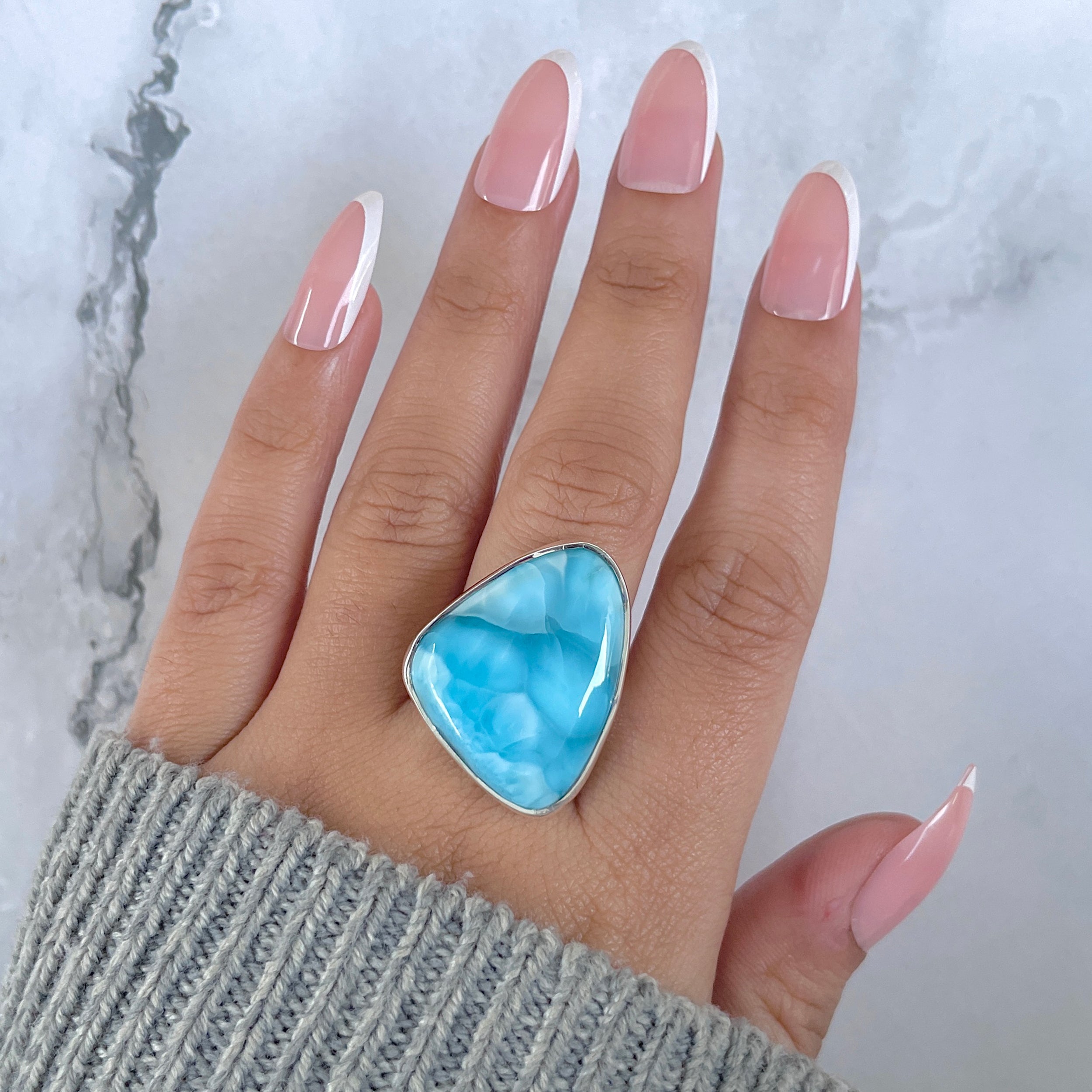 Larimar Adjustable Ring-(LAR-R-1454.)