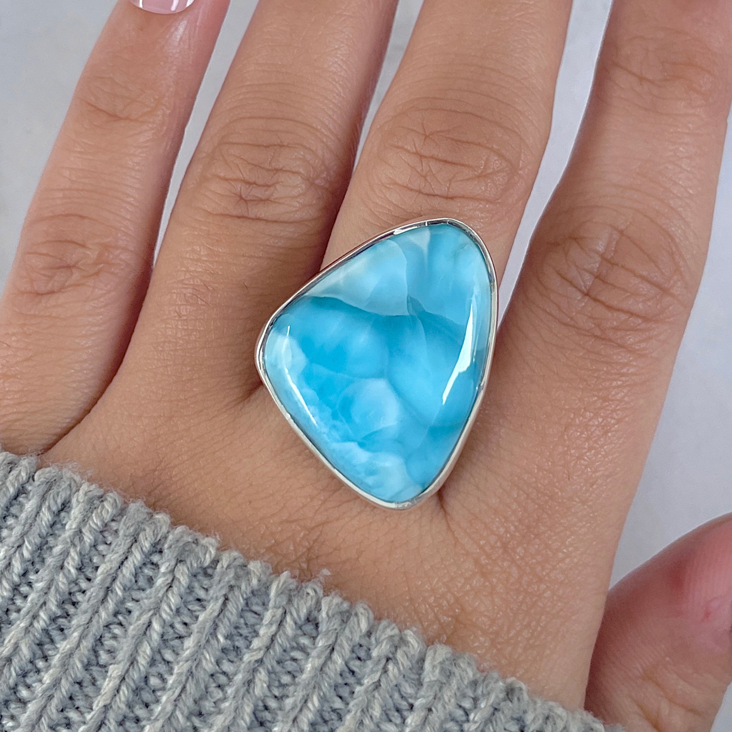 Larimar Adjustable Ring-(LAR-R-1454.)