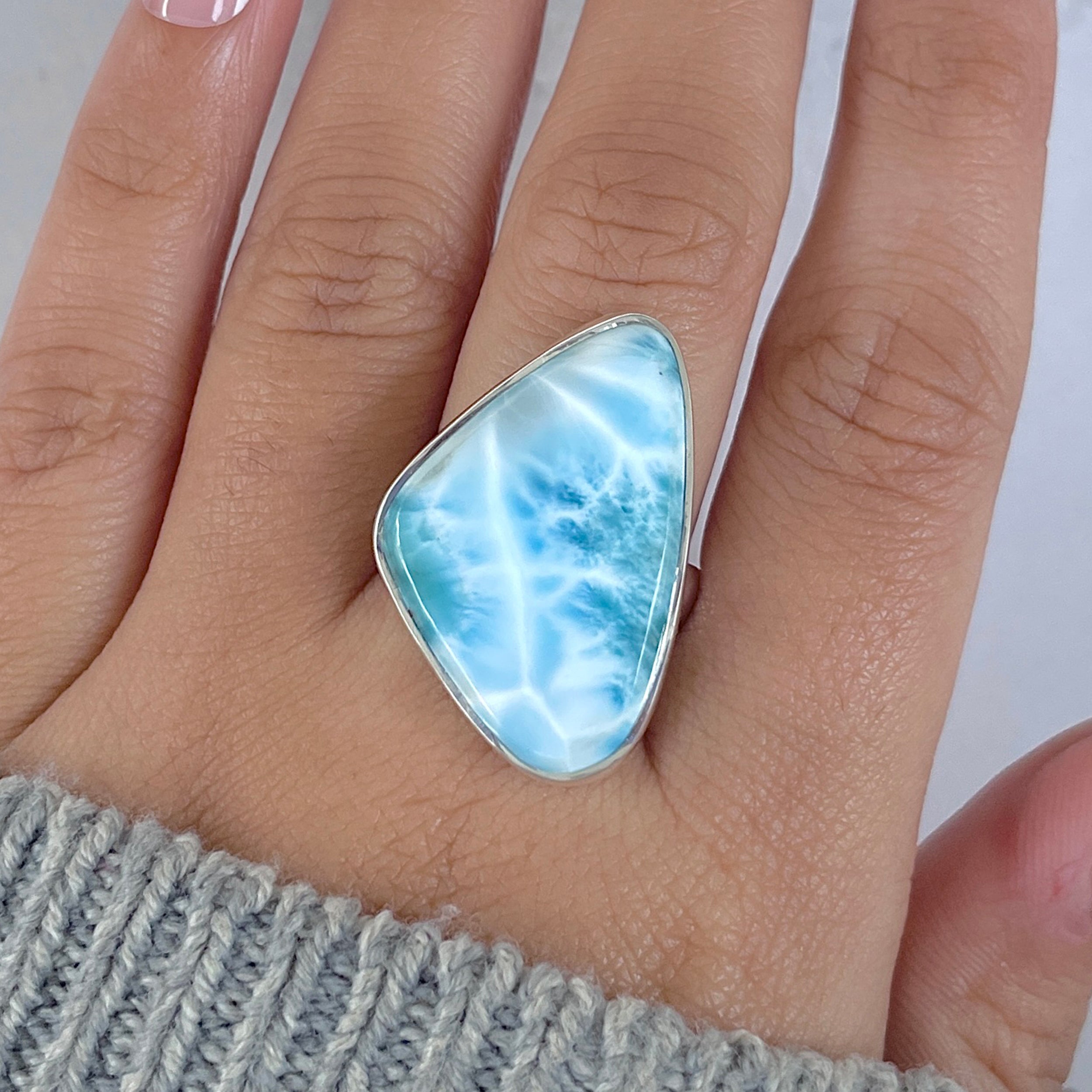 Larimar Adjustable Ring-(LAR-R-1455.)