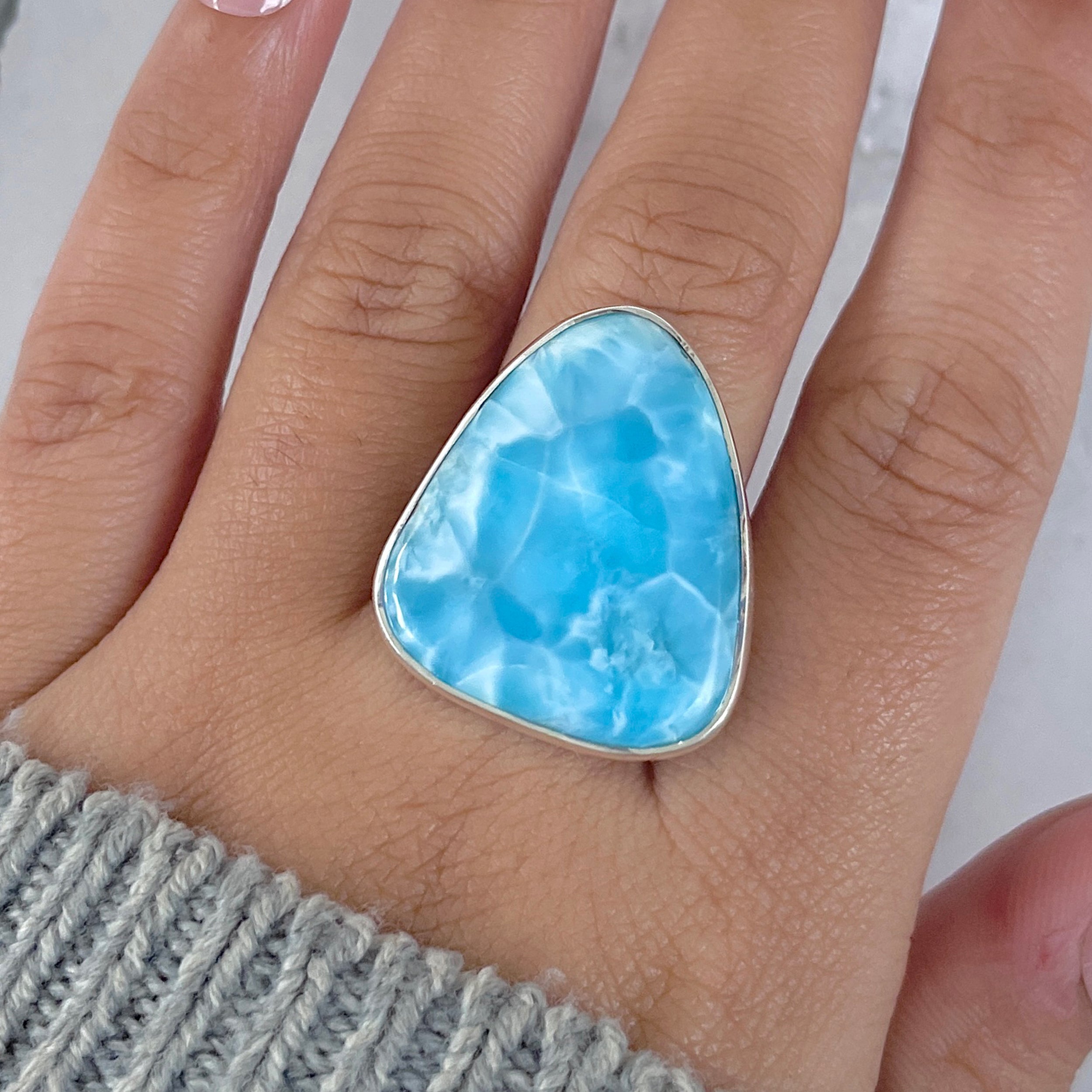Larimar Adjustable Ring-(LAR-R-1456.)