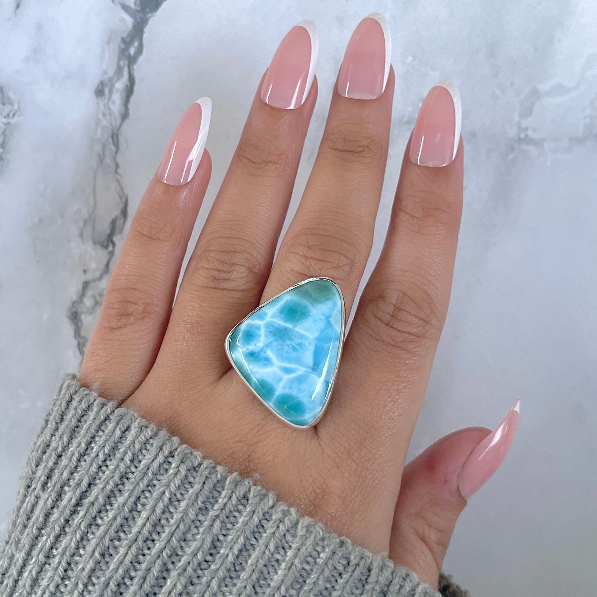 Larimar Adjustable Ring-(LAR-R-1457.)