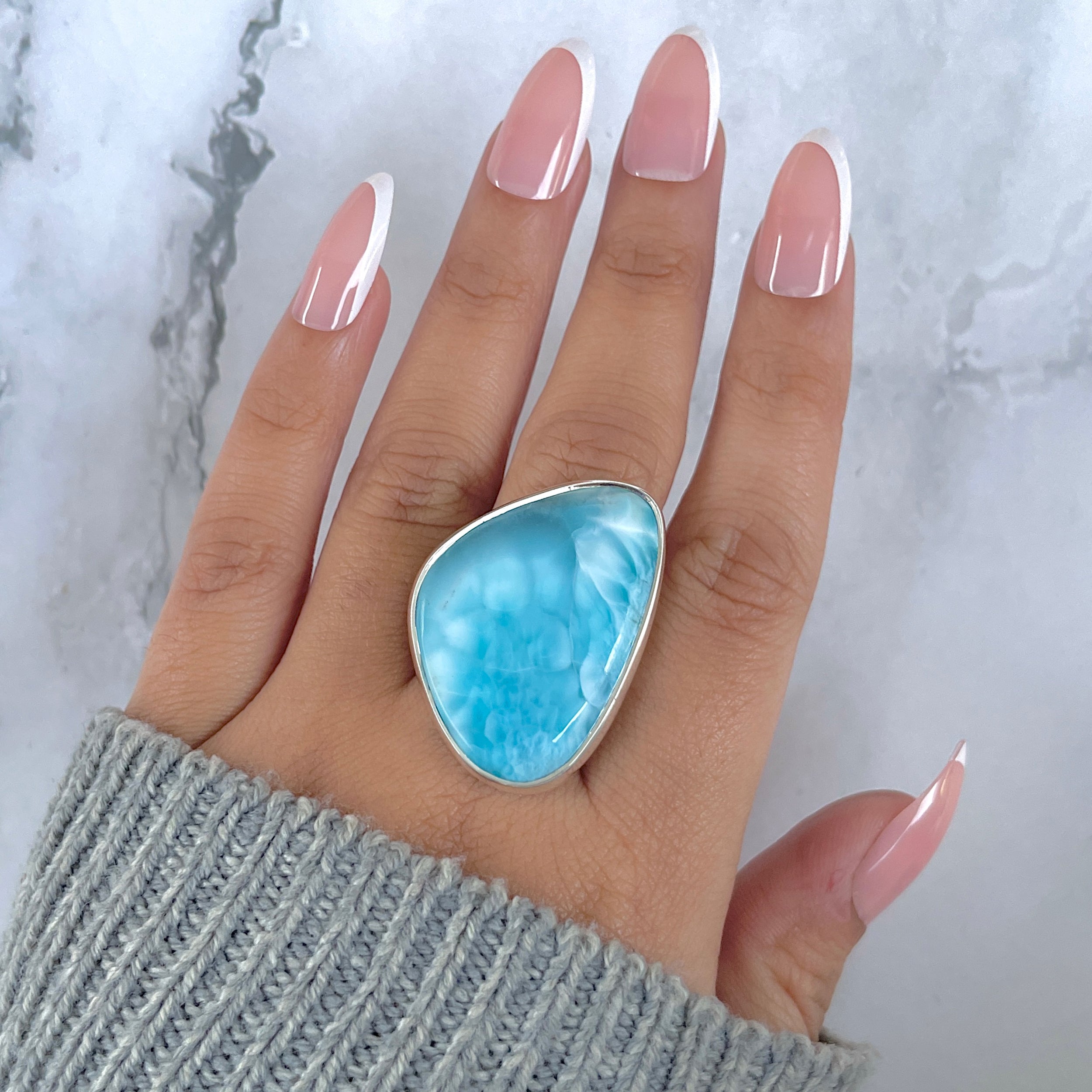 Larimar Adjustable Ring-(LAR-R-1458.)