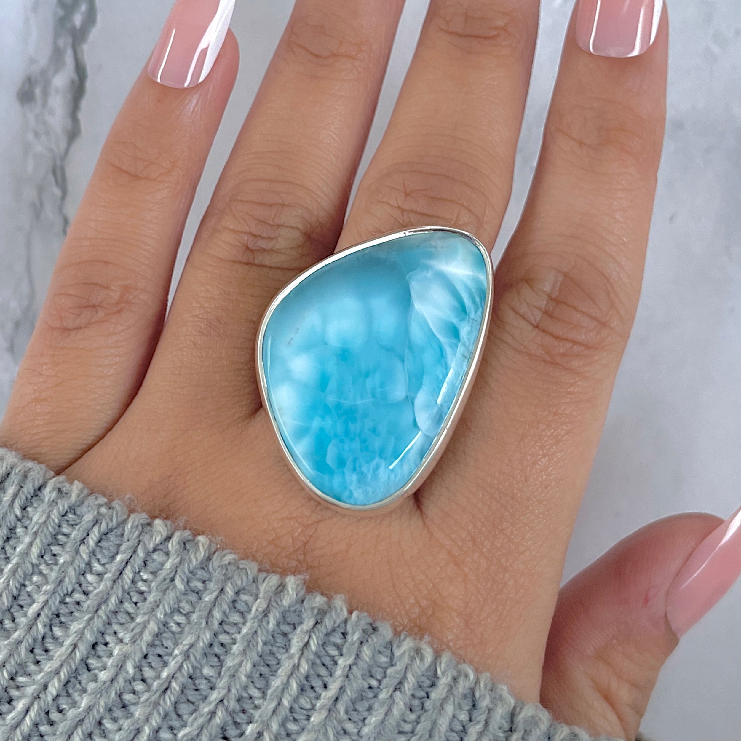 Larimar Adjustable Ring-(LAR-R-1458.)