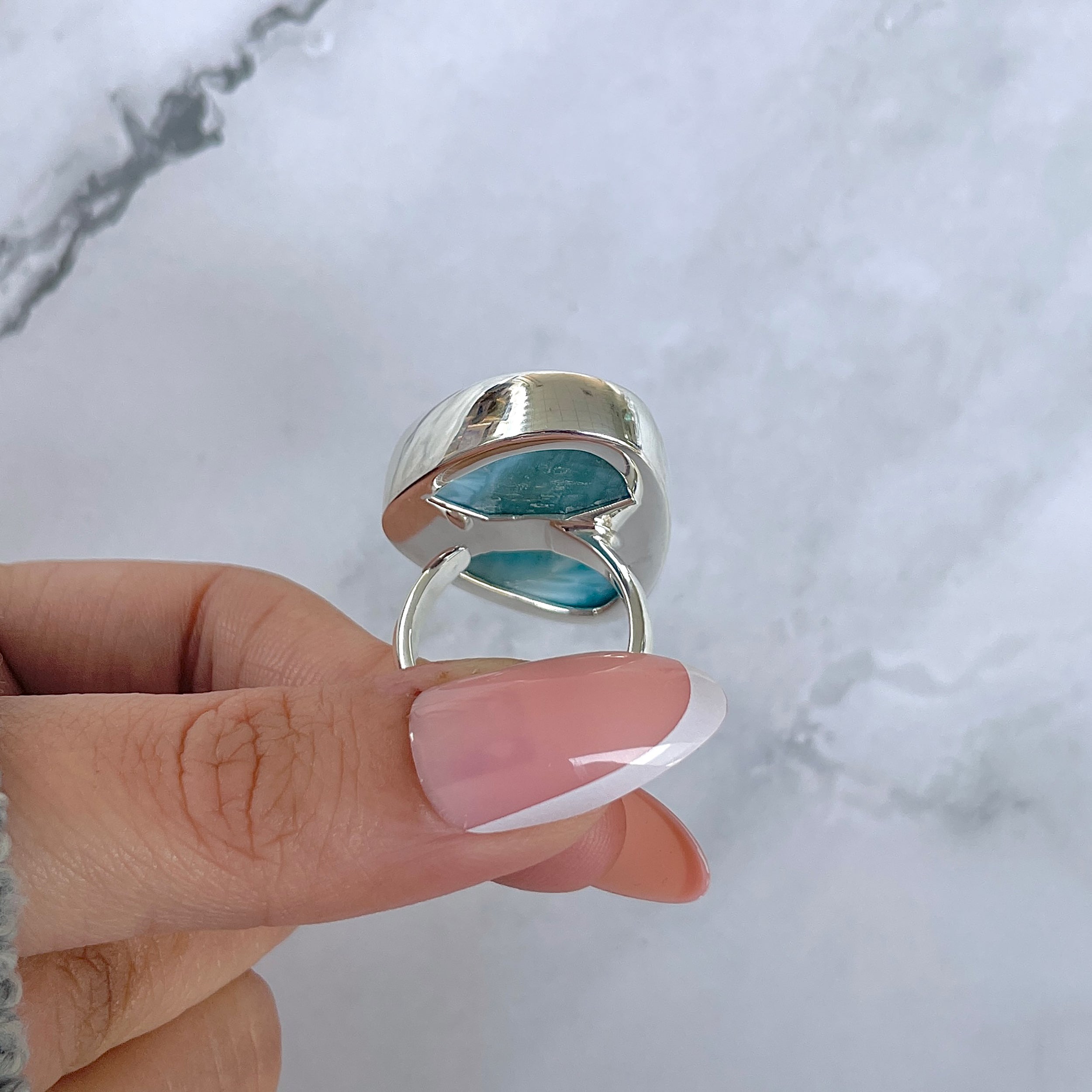 Larimar Adjustable Ring-(LAR-R-1458.)