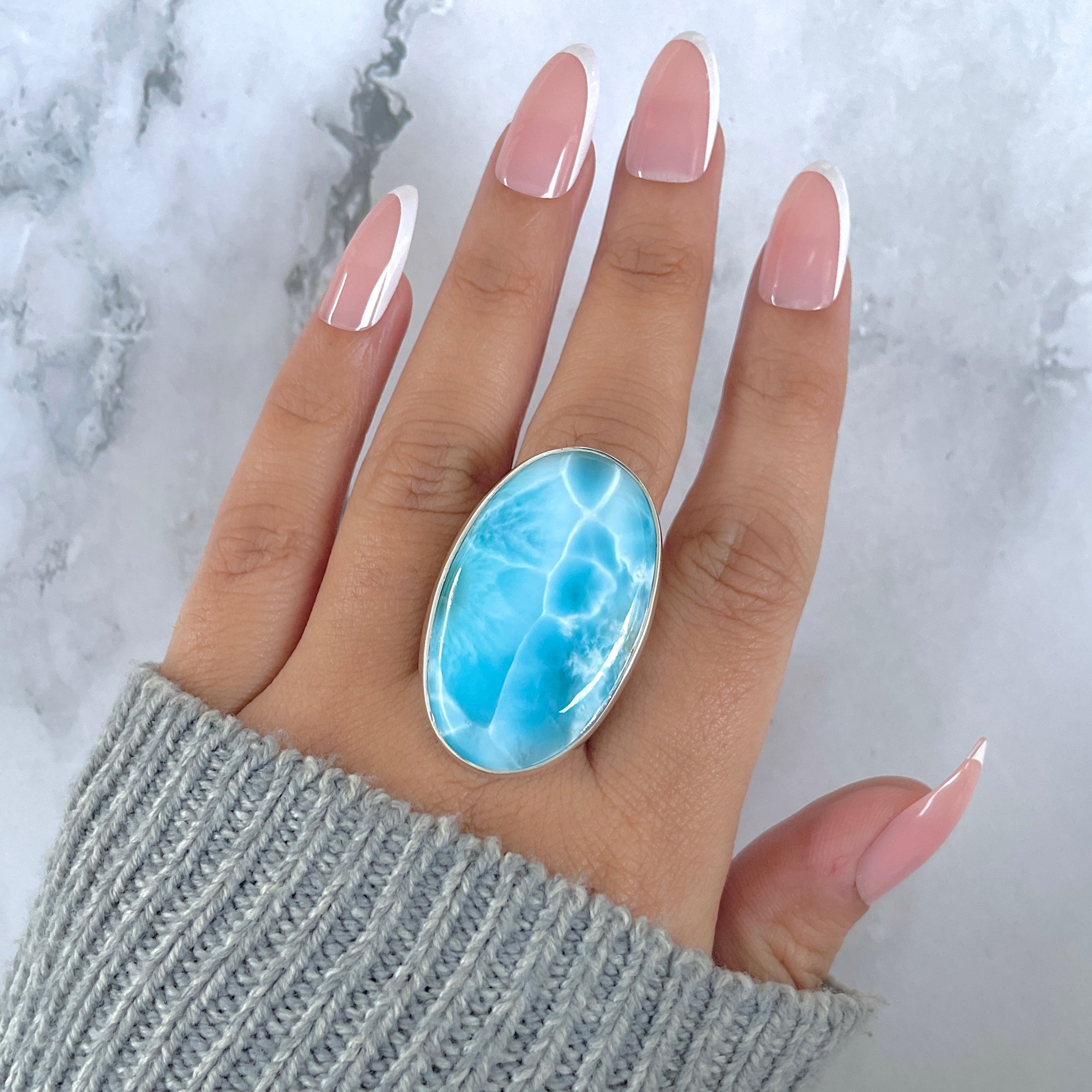 Larimar Adjustable Ring-(LAR-R-1459.)
