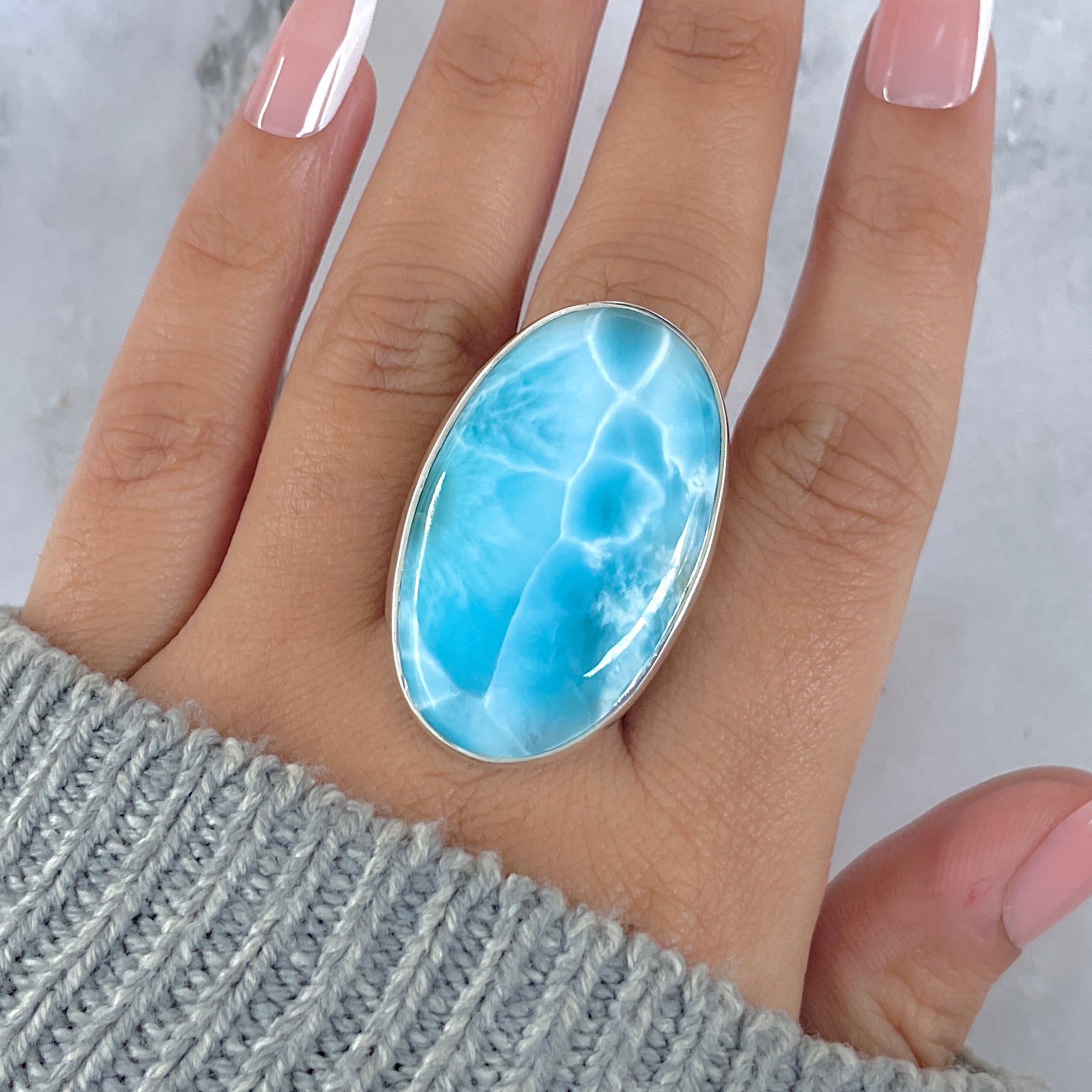 Larimar Adjustable Ring-(LAR-R-1459.)