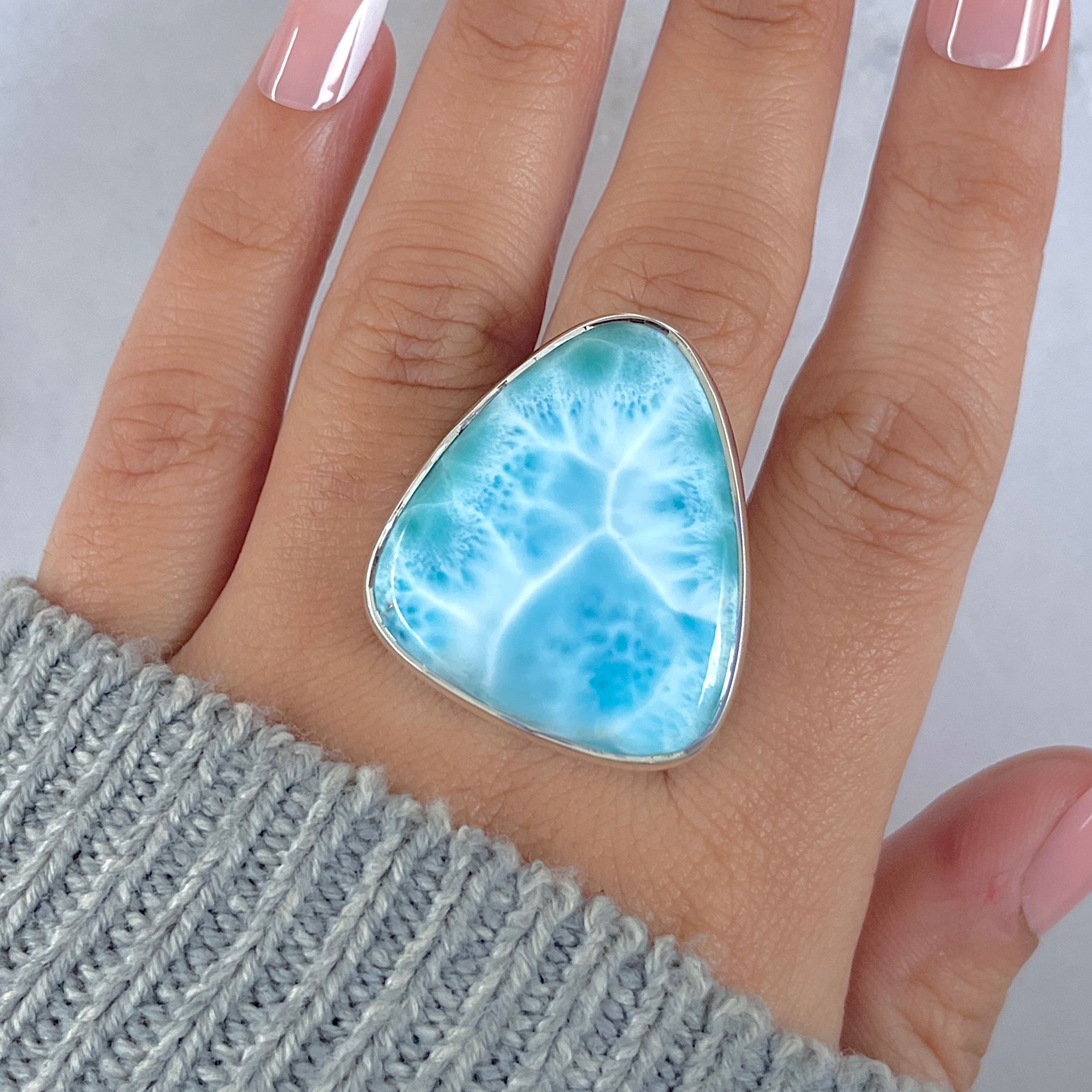Larimar Adjustable Ring-(LAR-R-1460.)